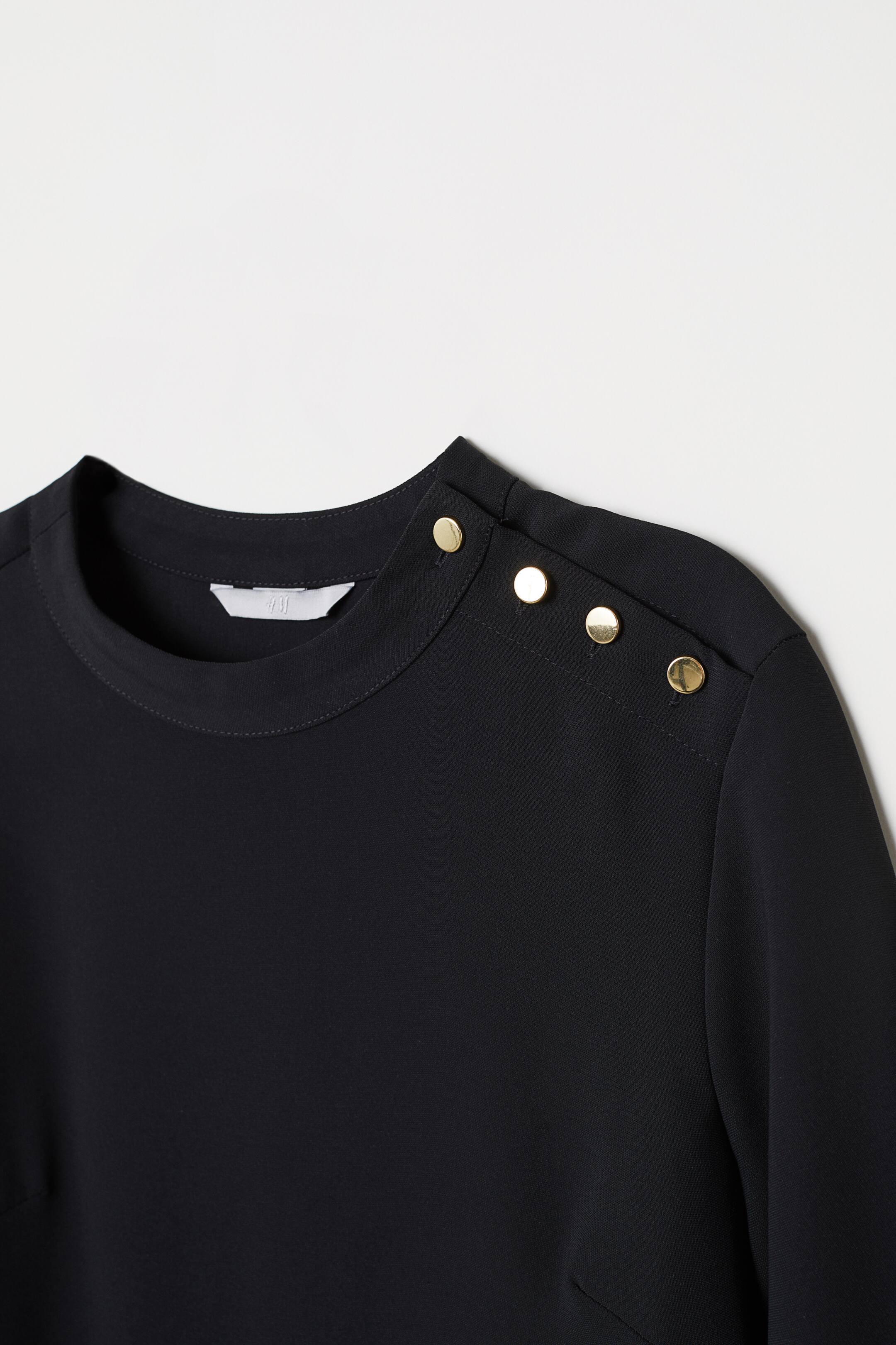 View larger image: Dress with a stand-up collar - Black - Ladies | H&M 2