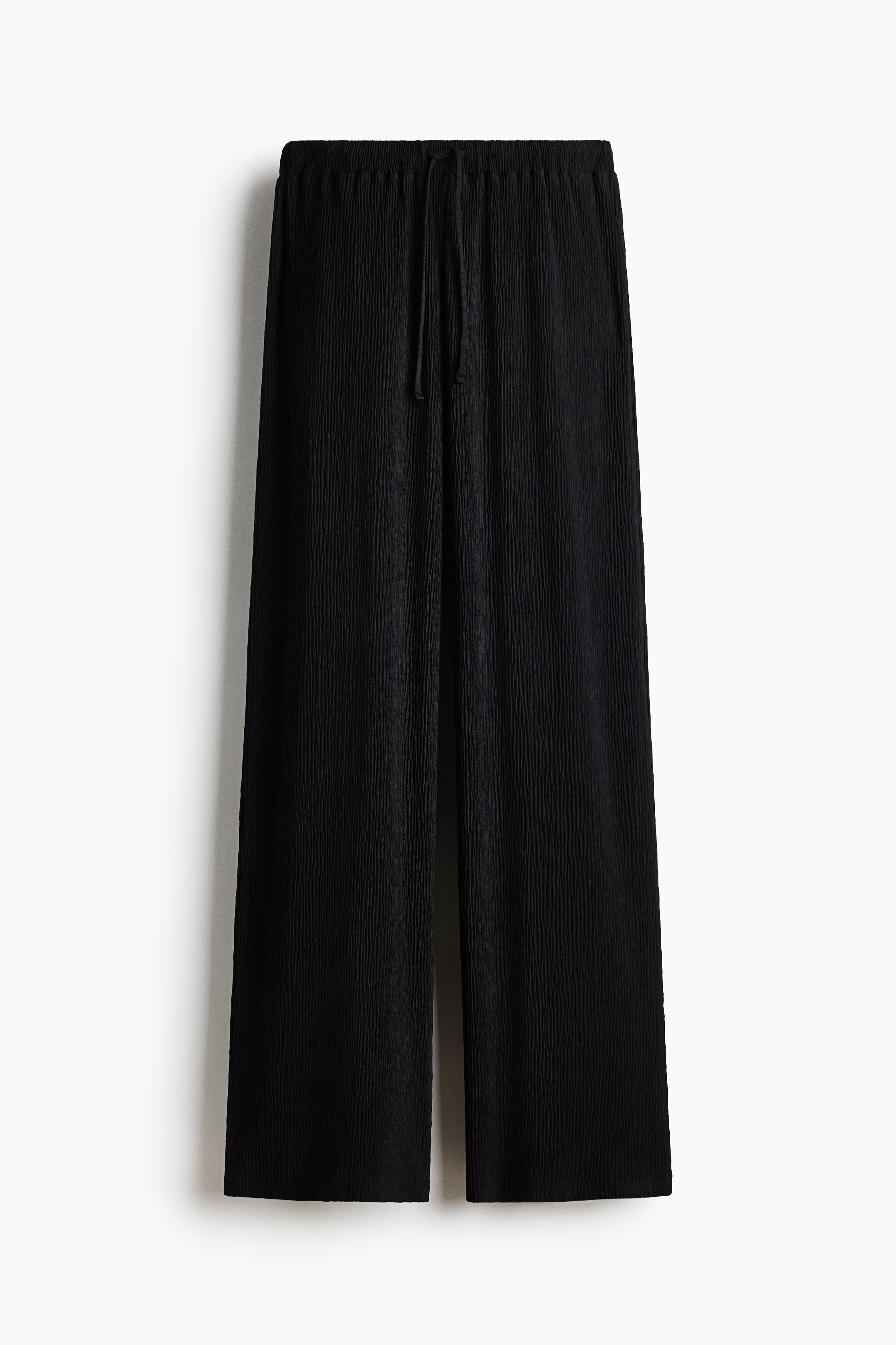 Crinkled drawstring trousers - Black/Dark brown/Light mole/Dusty pink