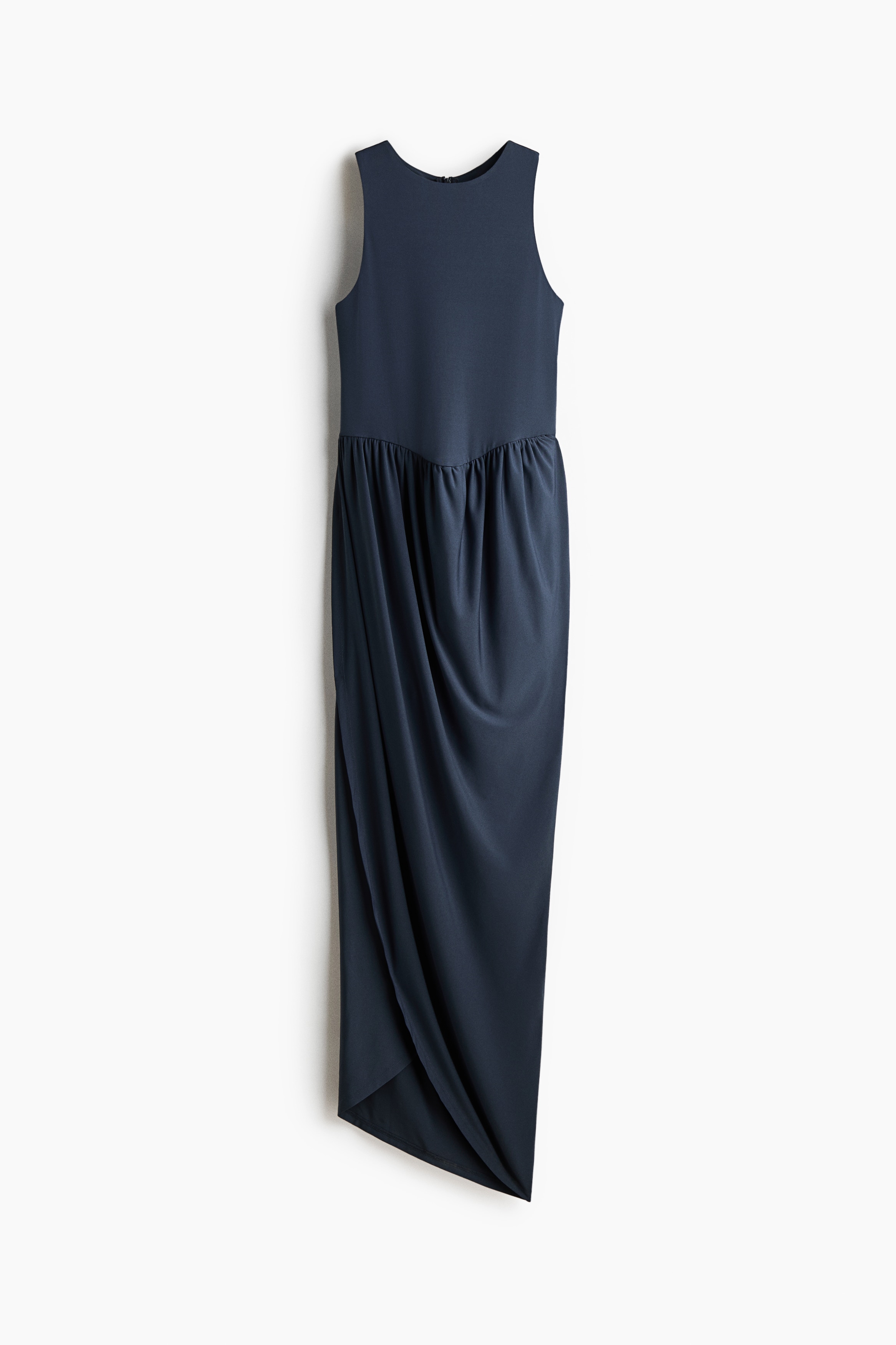 Tulip-skirt maxi dress - Navy blue/Dark brown