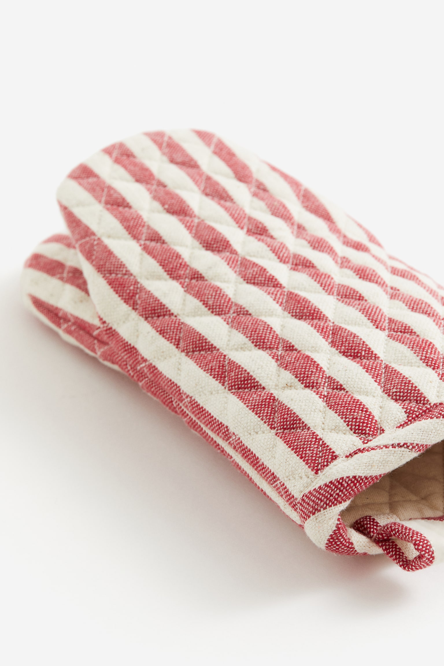 Striped oven glove - Red/Striped/Dark grey/Natural white/Light beige/White/Light yellow/Striped - 2