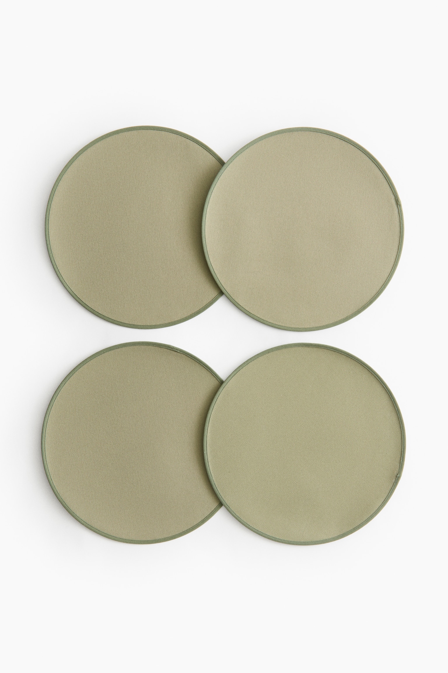4-Pack Water-Repellent Placemats - Light khaki green/Light beige/Pink