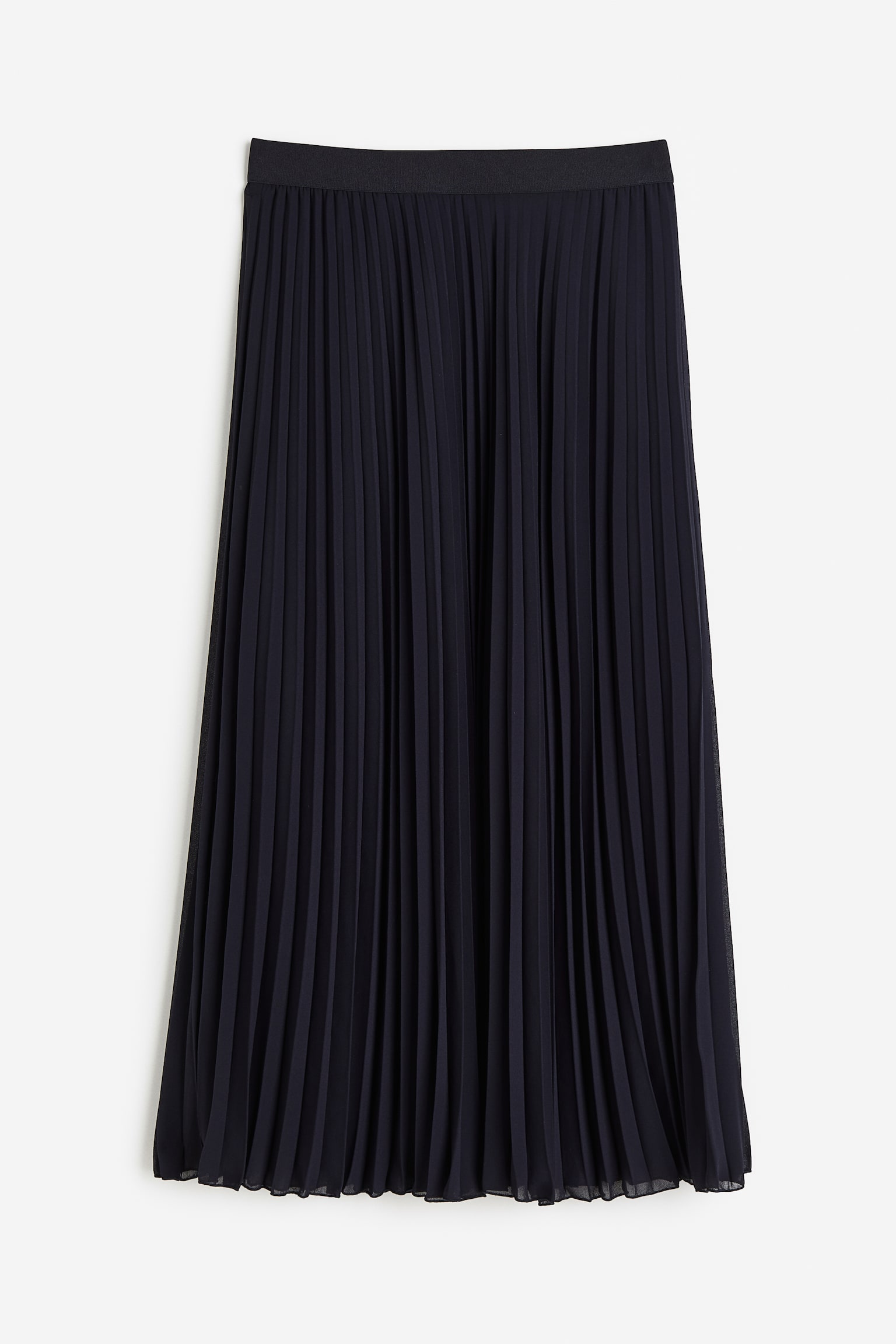 Pleated Chiffon Skirt - Navy blue - 1