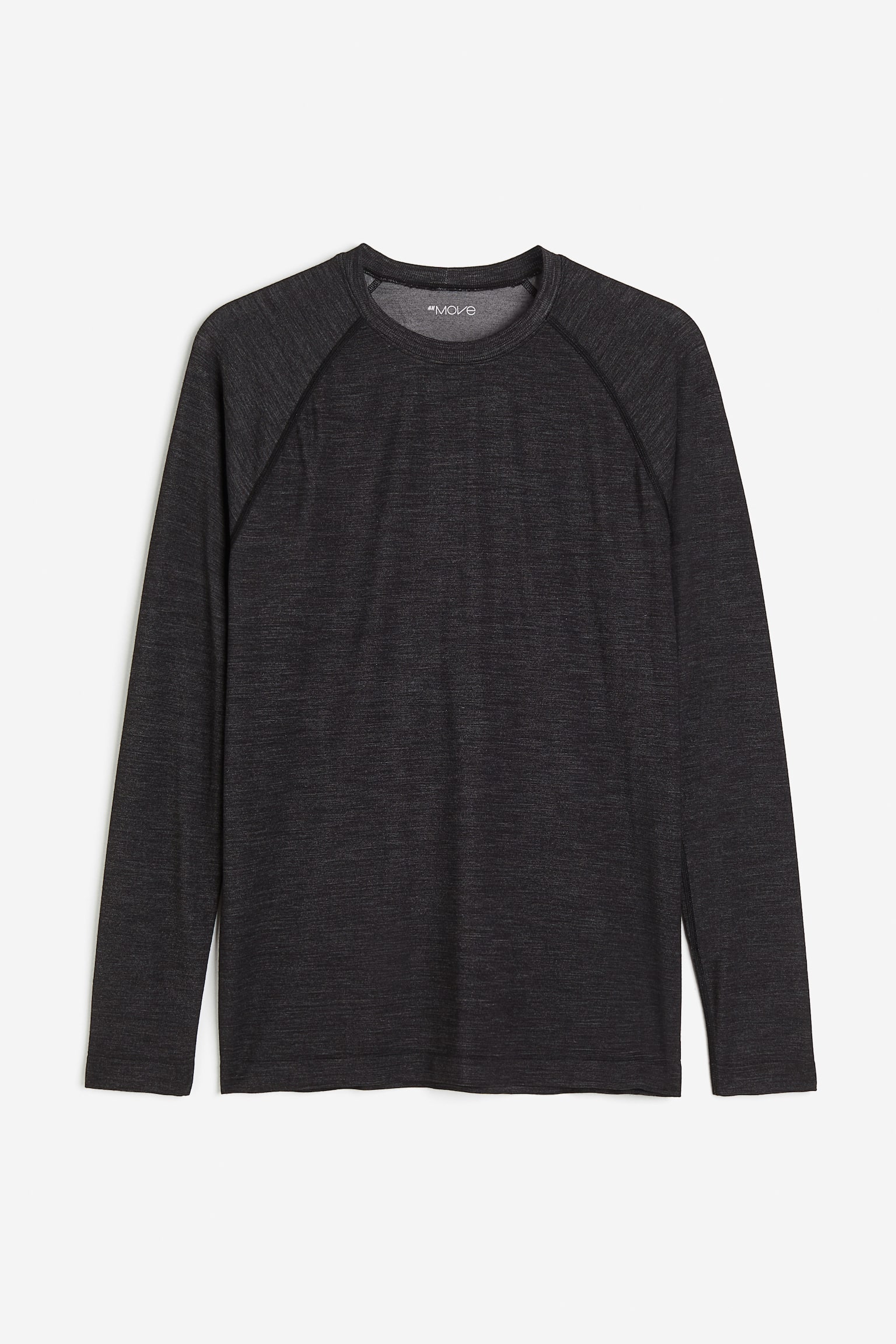 Wool-blend base layer top in DryMove™ - Dark grey marl - 2