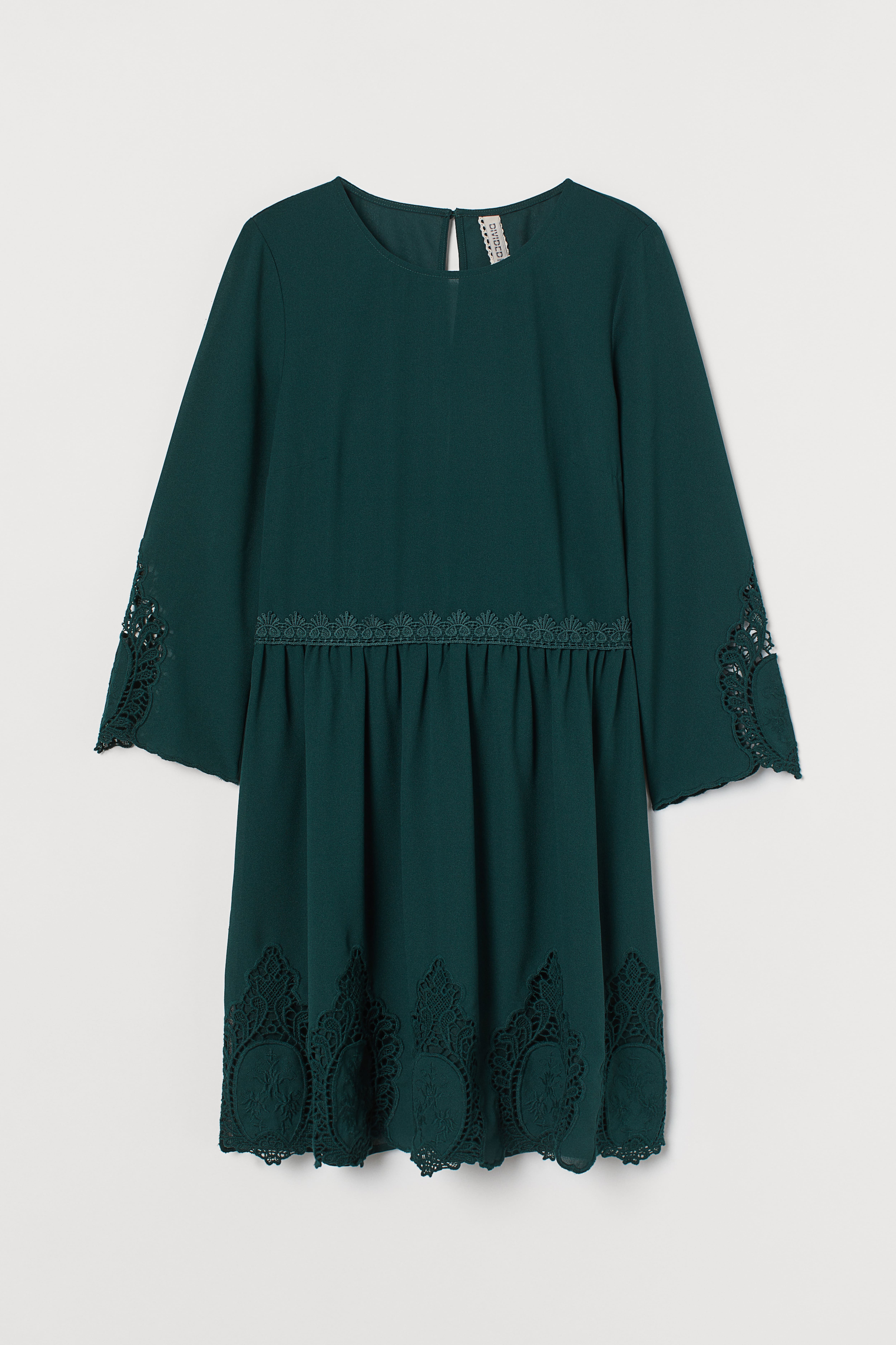 H&m green lace dress hotsell