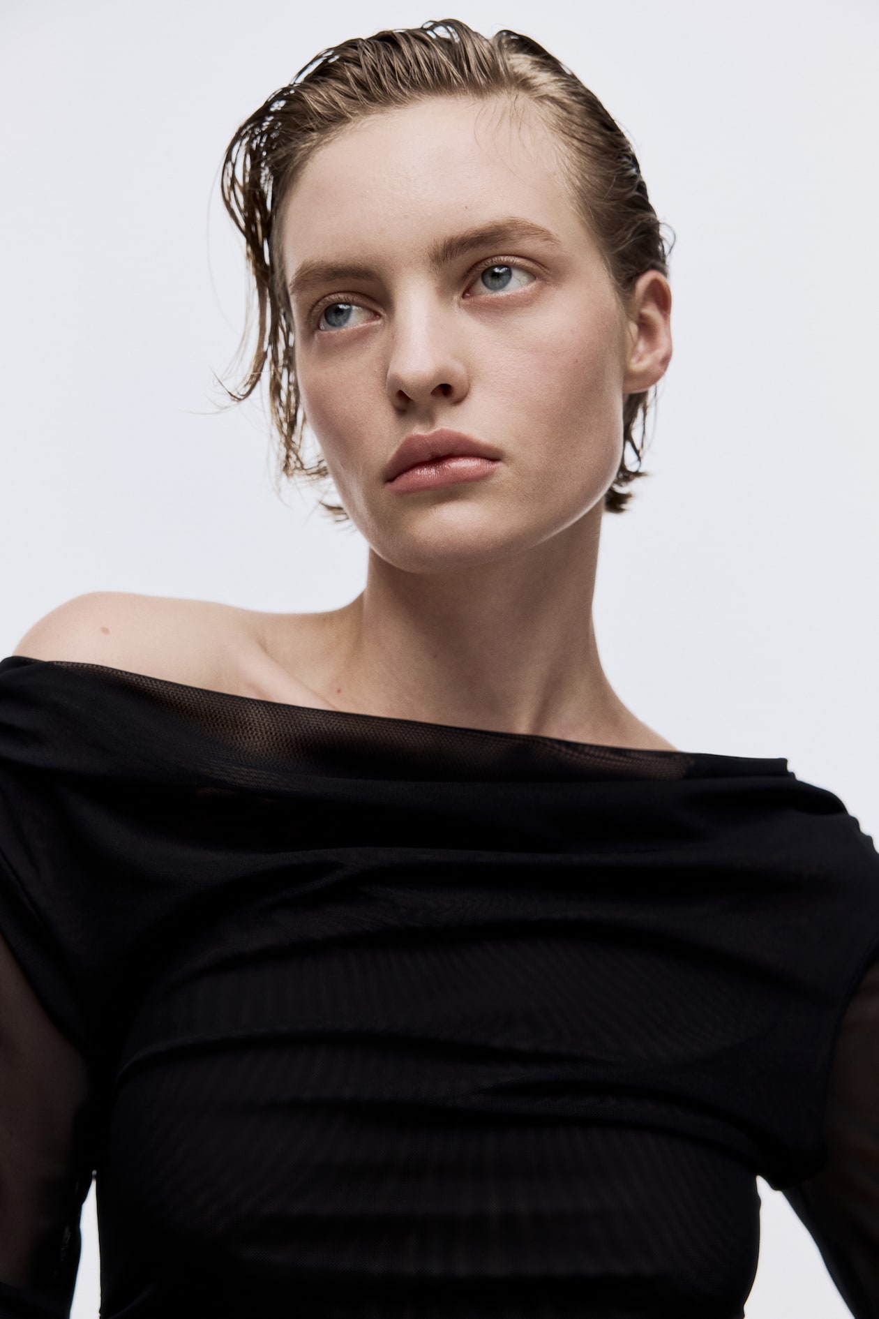 One-Shoulder Mesh Top - image 3