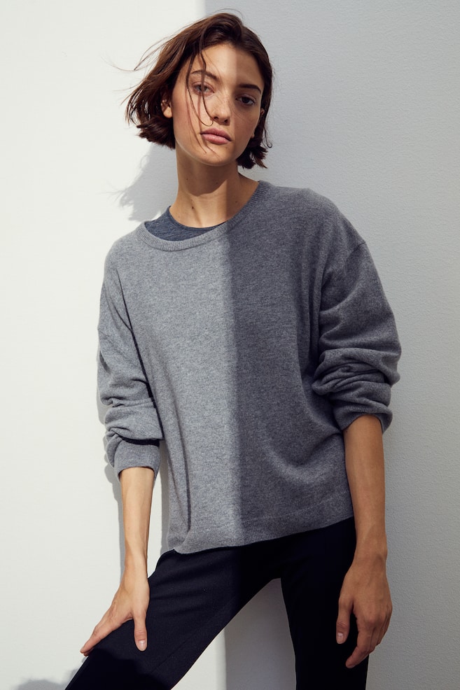 Fine-knit cashmere jumper - Grey marl/Black/Dark grey/Greige/dc/dc/dc/dc - 5