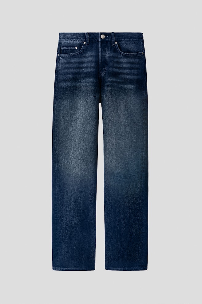 Straight Regular Jeans - Dark denim blue/Dark red/Denim white/Dark denim blue - 1