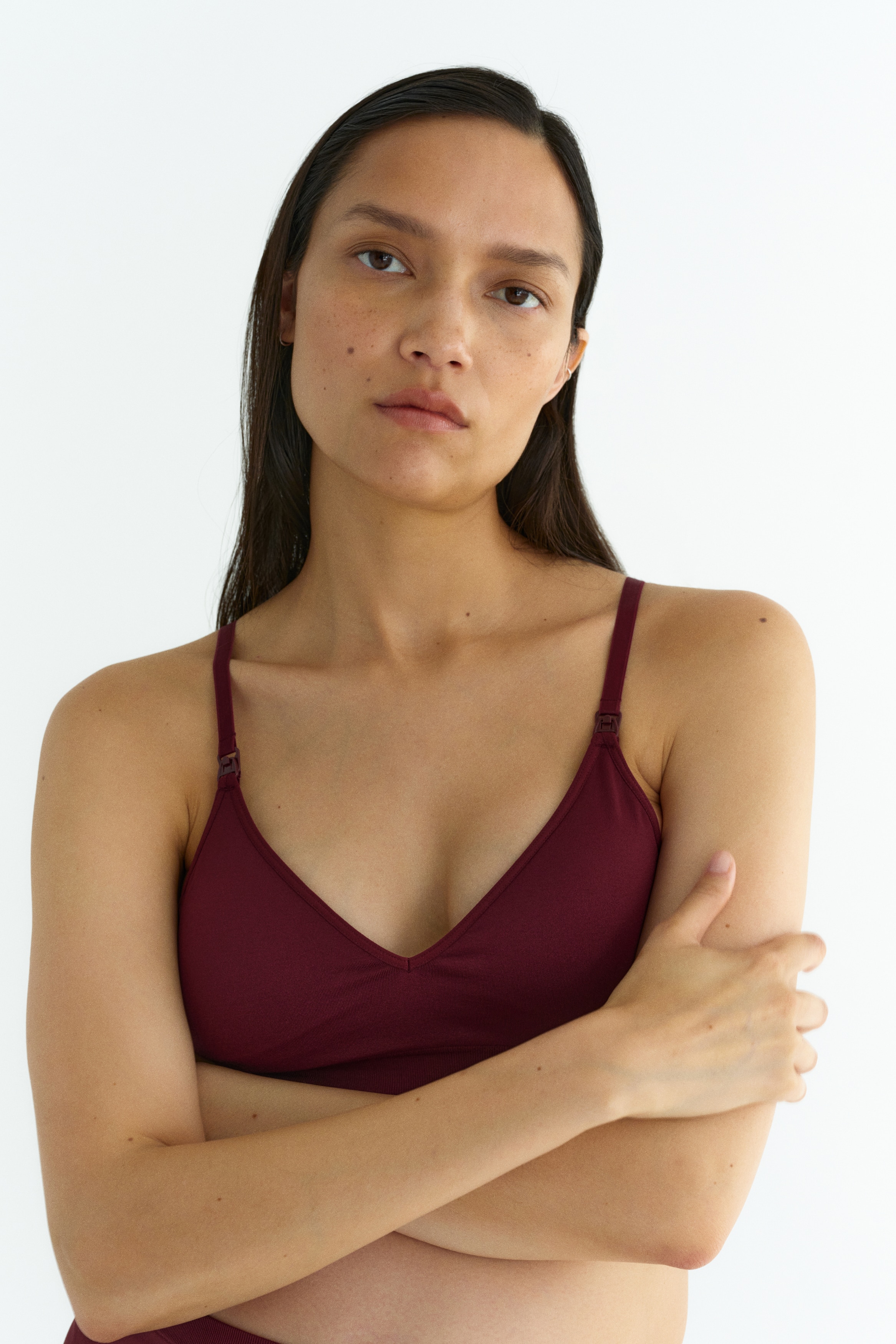 MAMA Pack de 2 sutiãs de amamentação sem costuras - Bordeaux/Rosa claro/Preto/Bege/Bege claro/Rosa claro