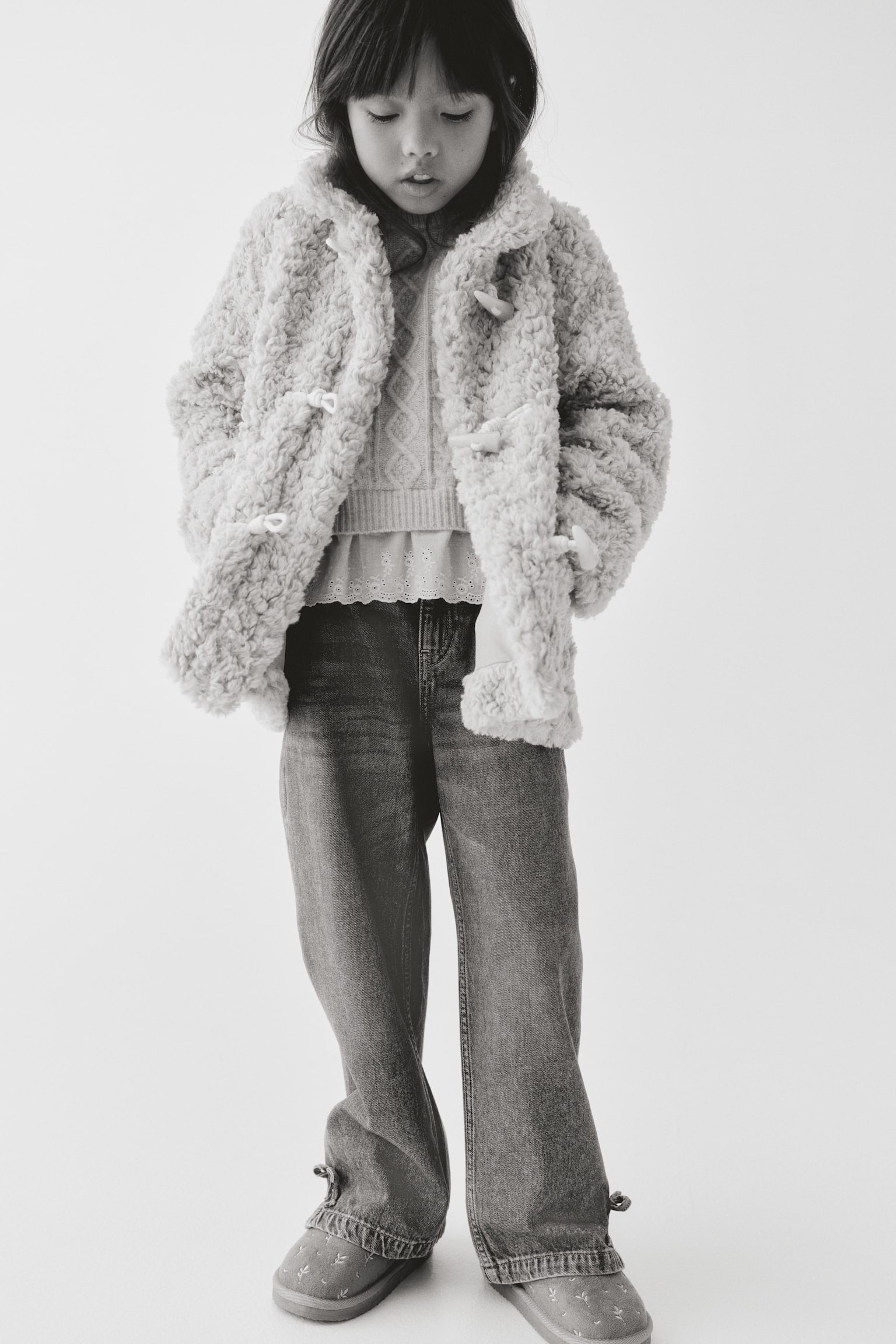 Детская куртка H&M Fluffy, цвет: Светлый бежевый — фото 5