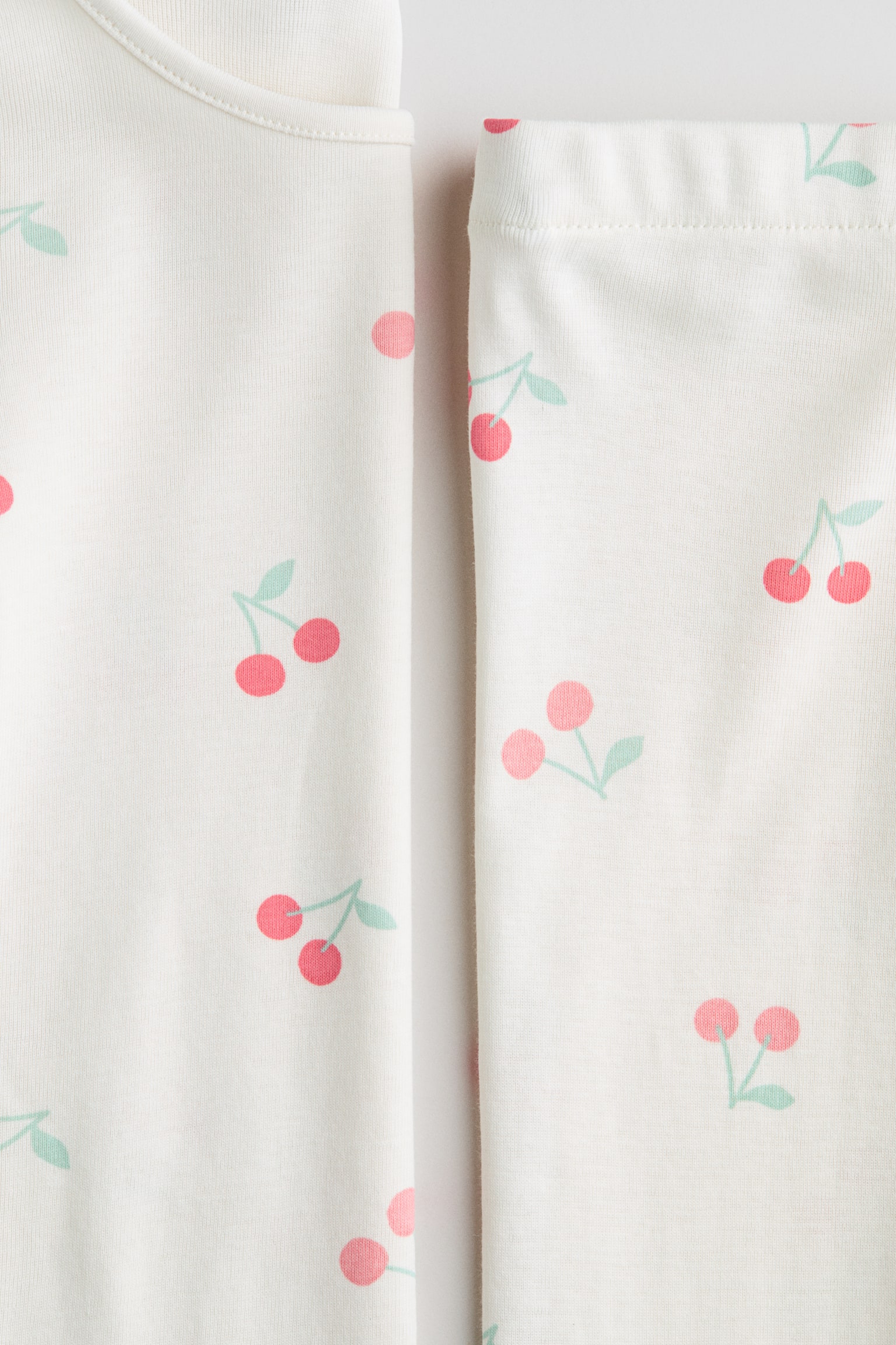 Snug Fit Cotton Jersey Pajamas - White/cherries/Pink/unicorns - 2