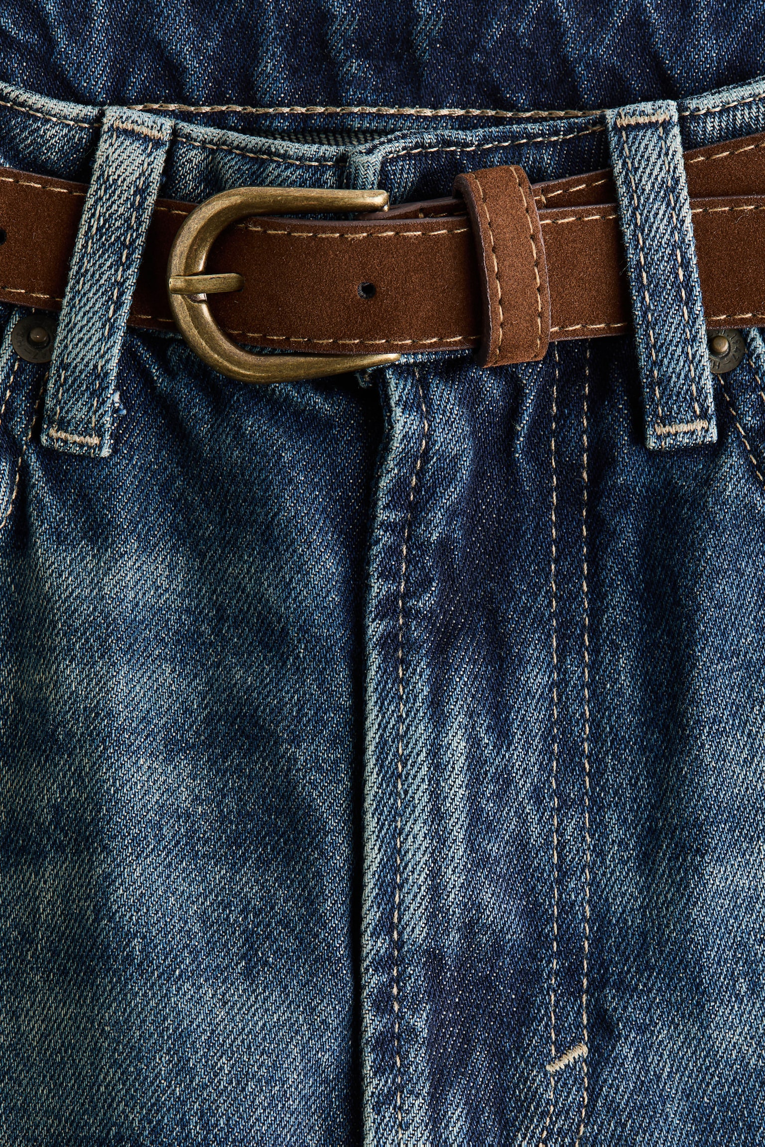 Straight High Jeans - Vyblednutá džínsovomodrá - 8