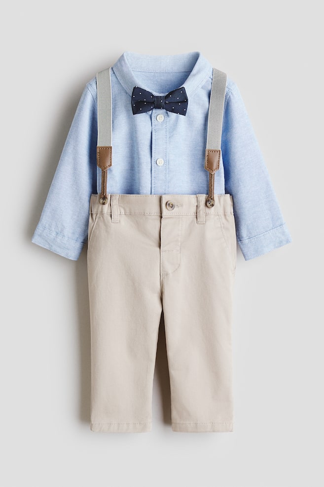 3-piece Dressy Set - Light blue/Beige - 1