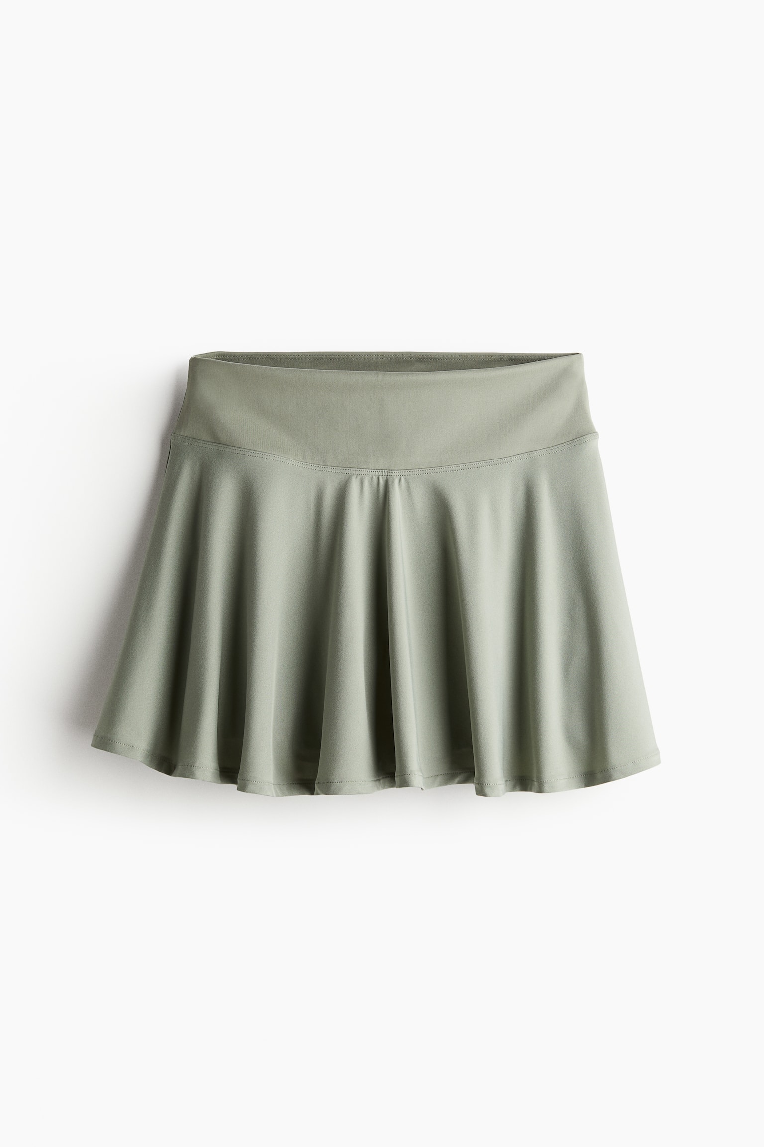 Circle Cut Tennis Skirt In DryMove™ - Light khaki green/White/Black - 2