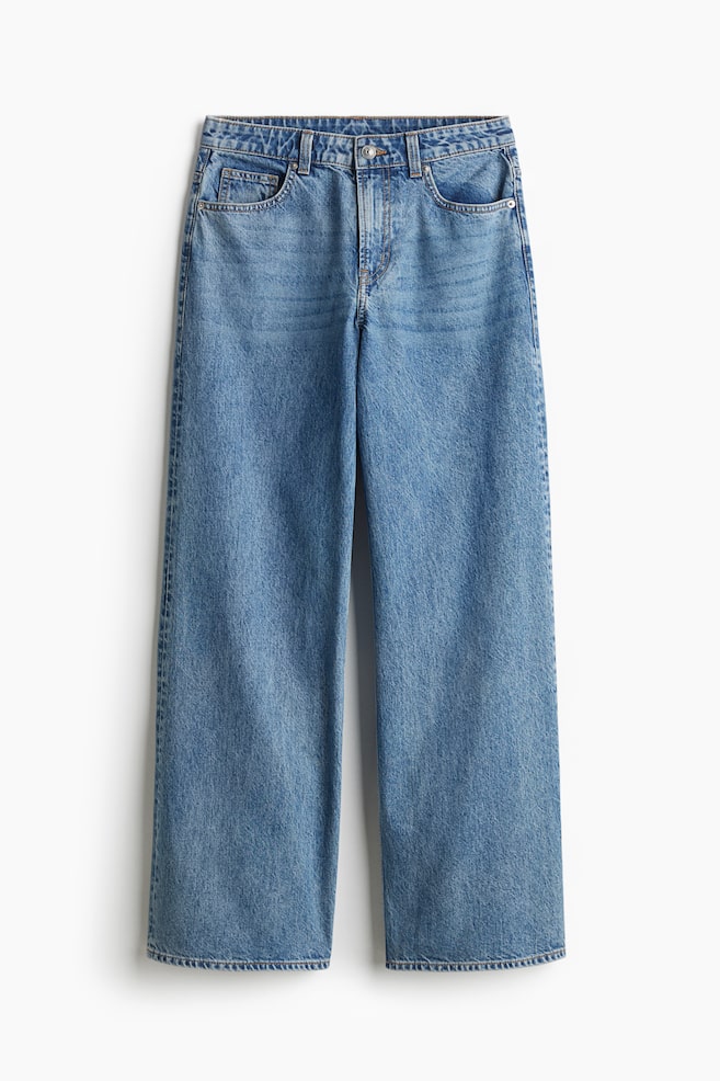 Wide Regular Jeans - Helles Denimblau/Hellgrau/Schwarz - 1