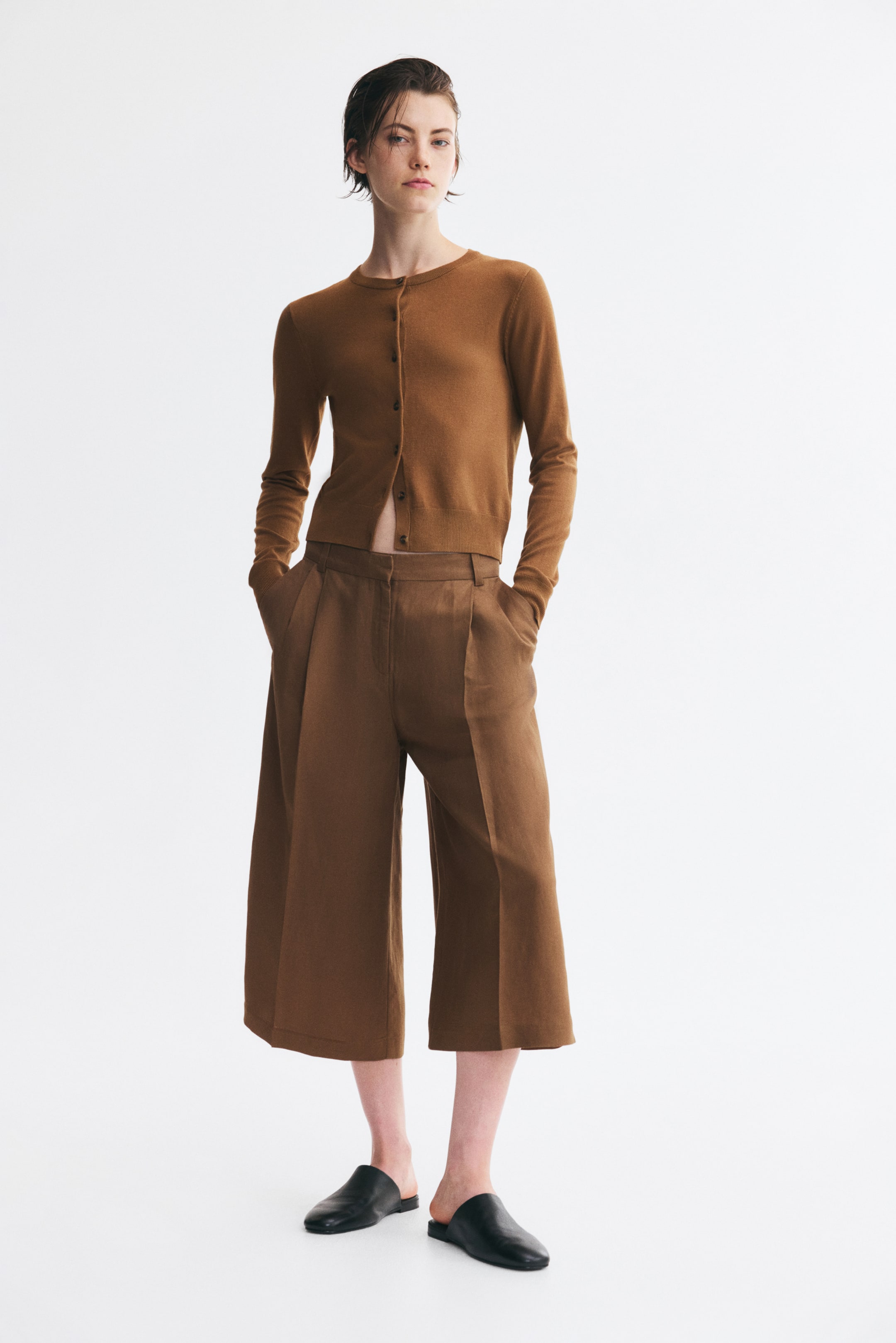 Ampliar la imagen: Cárdigan en tejido fino - Café - Ladies | H&M MX 1