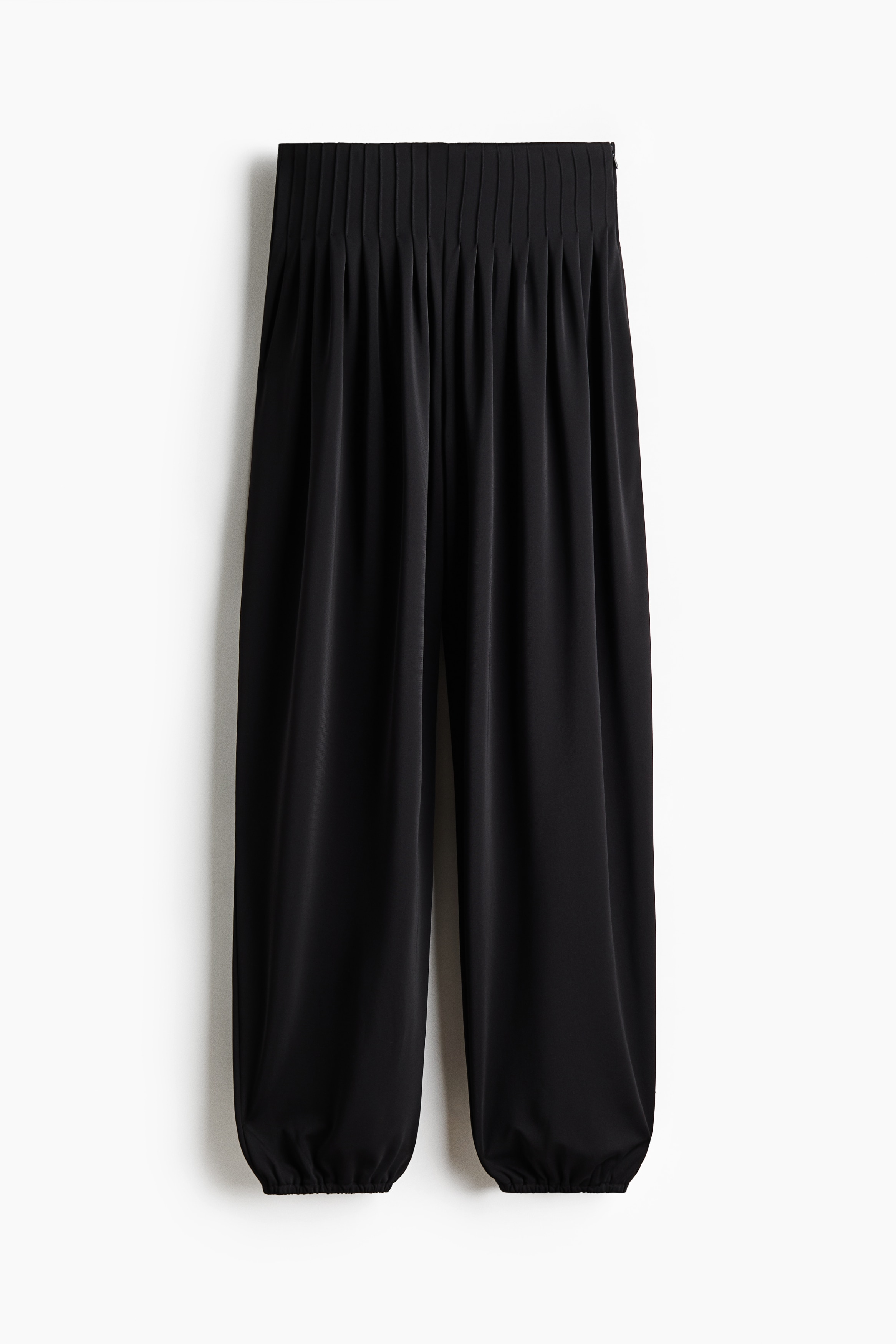 Pleated barrel-leg trousers - Black