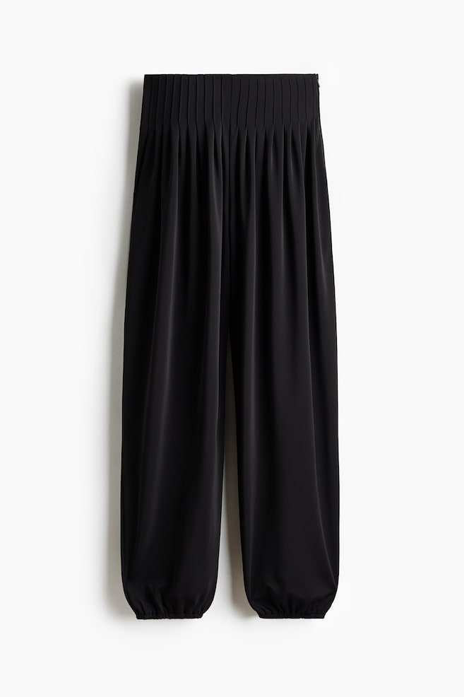 Pantalón plisado con piernas barril - Negro - 1