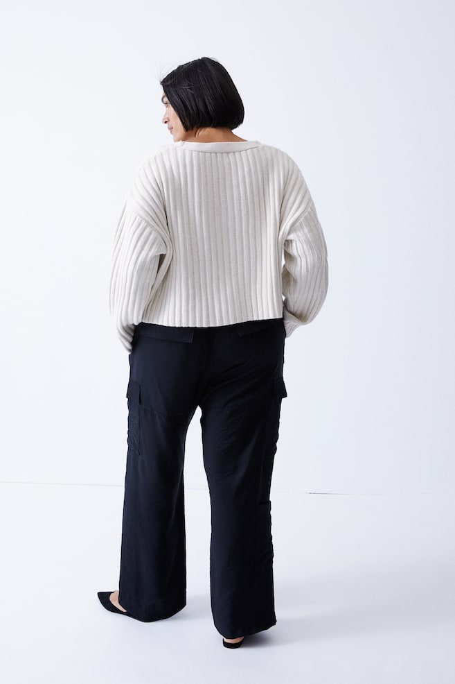 Rib-knit jumper - Natural white - 5