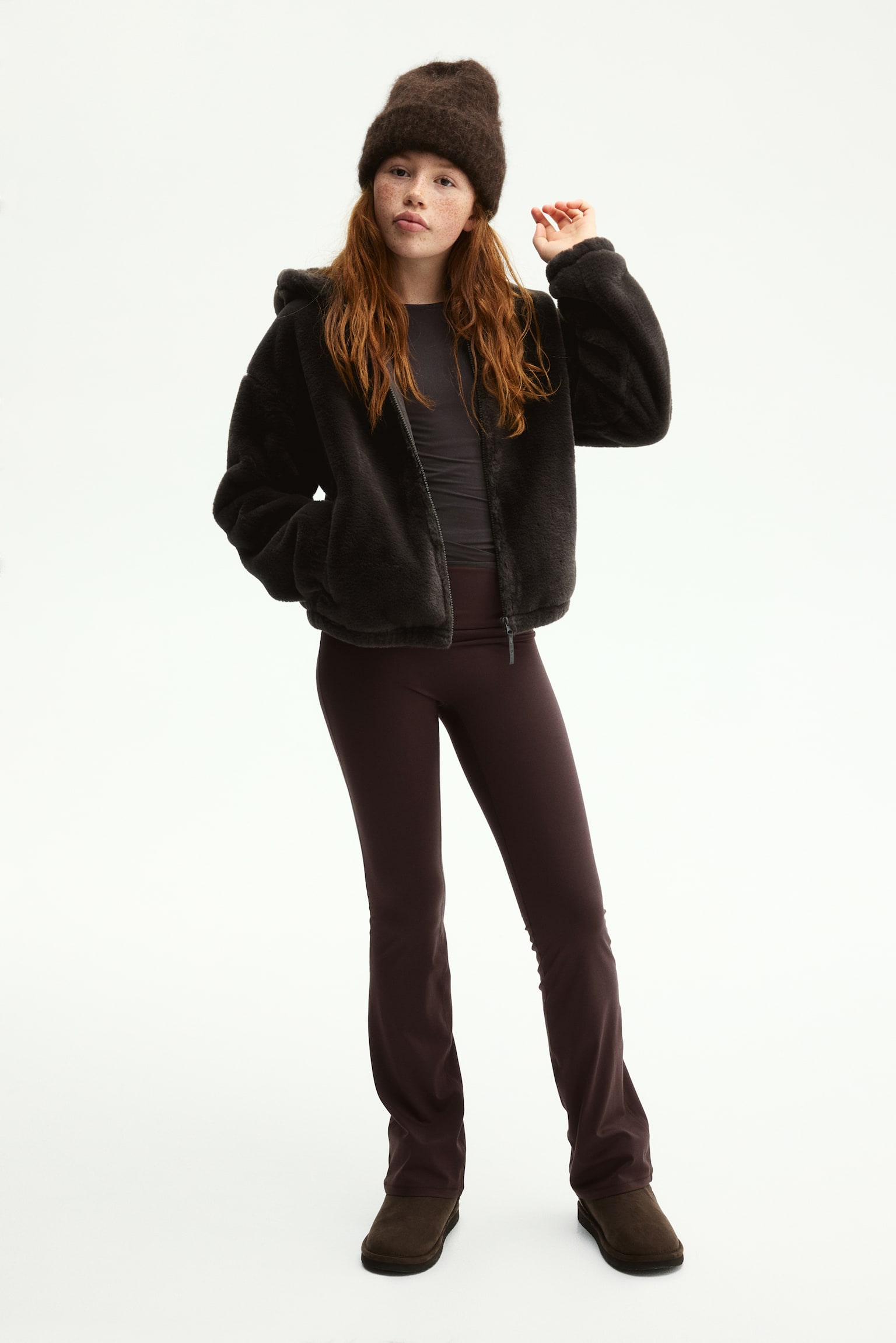 Bővülő sportlegging SoftMove™ - Melegbarna/Fekete/Rózsaszín/Galambkék - 6