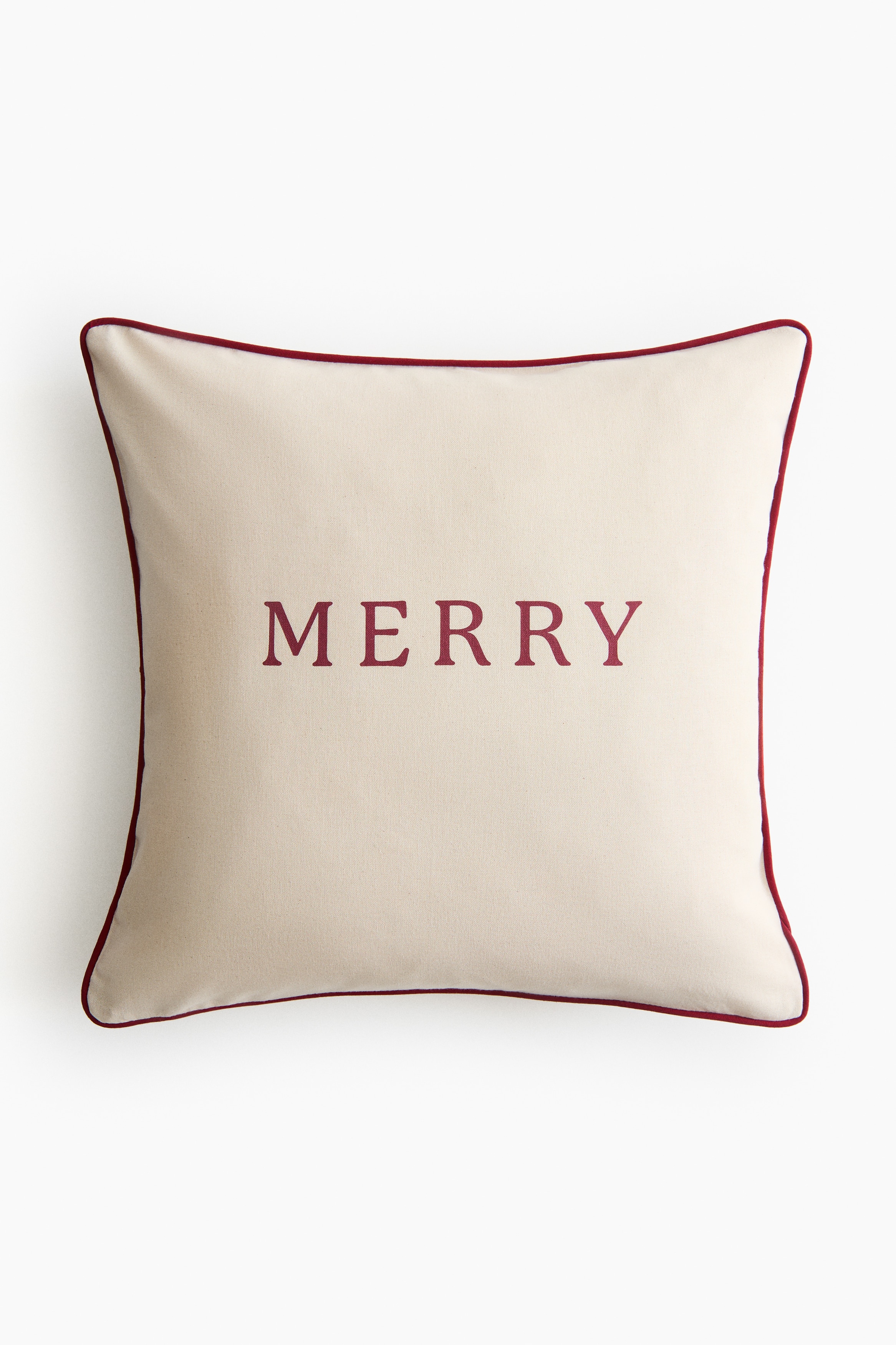 H&M Home  - Printed cushion cover - Beige/Merry - size: 50x50