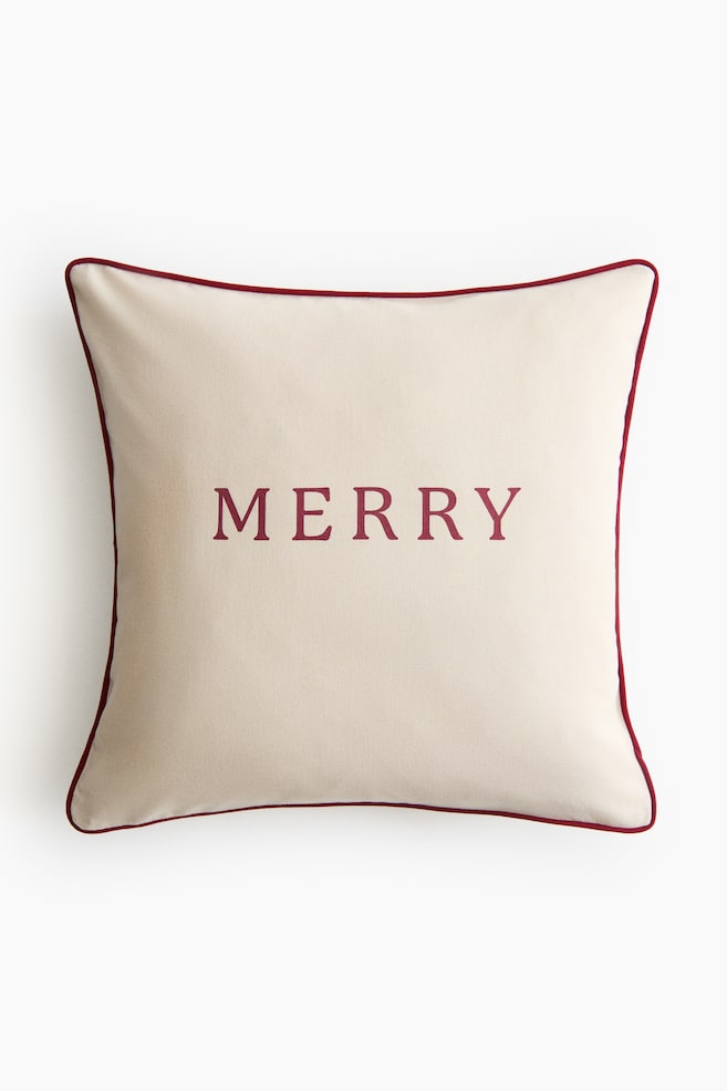 Housse de coussin imprimée - Beige/Merry/Beige clair/Merry Christmas/Vert/Merry/Crème/Merry Christmas - 1