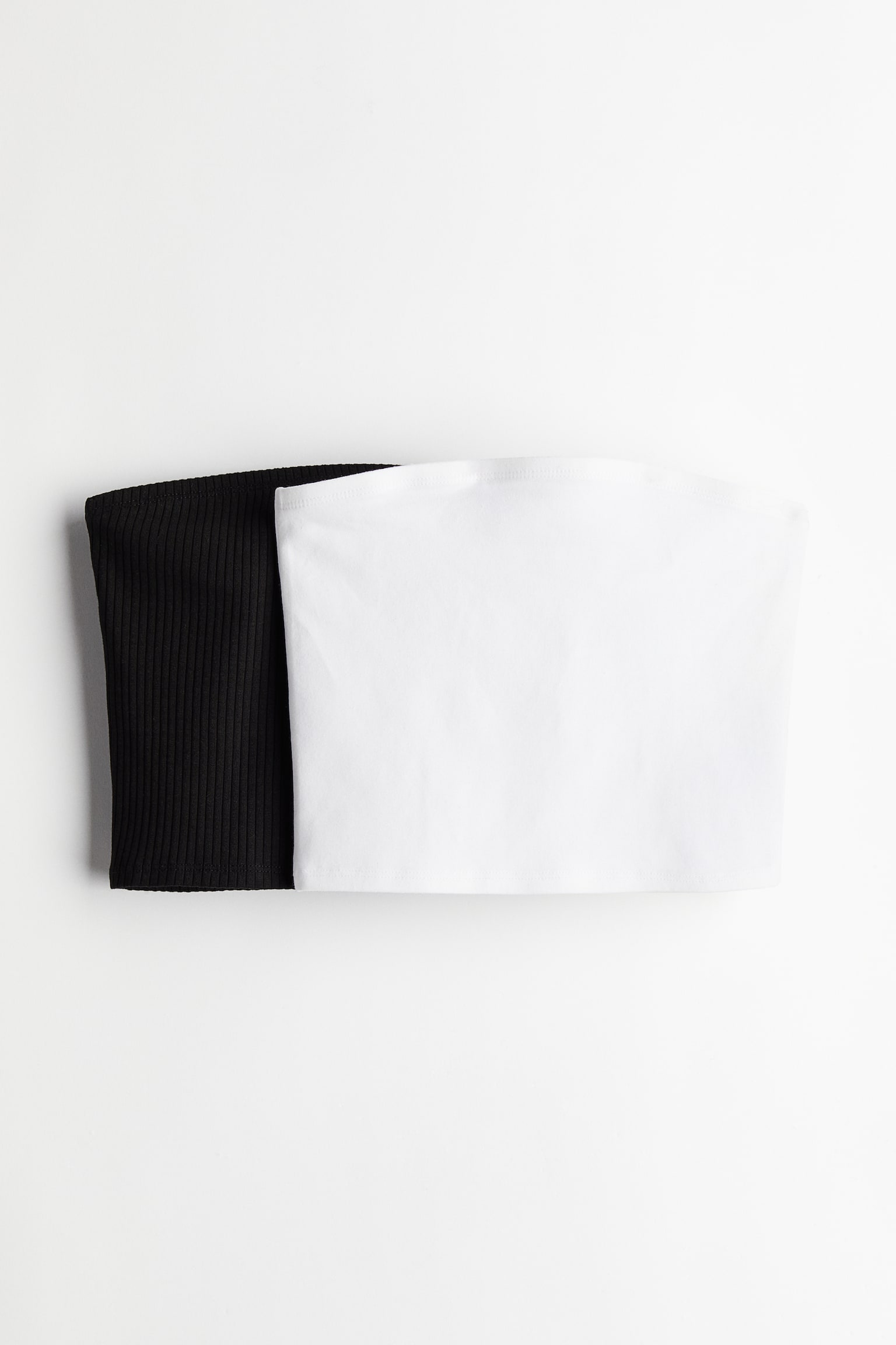 2-pack Short Bandeaus - Black/White/White/Stripe - 2