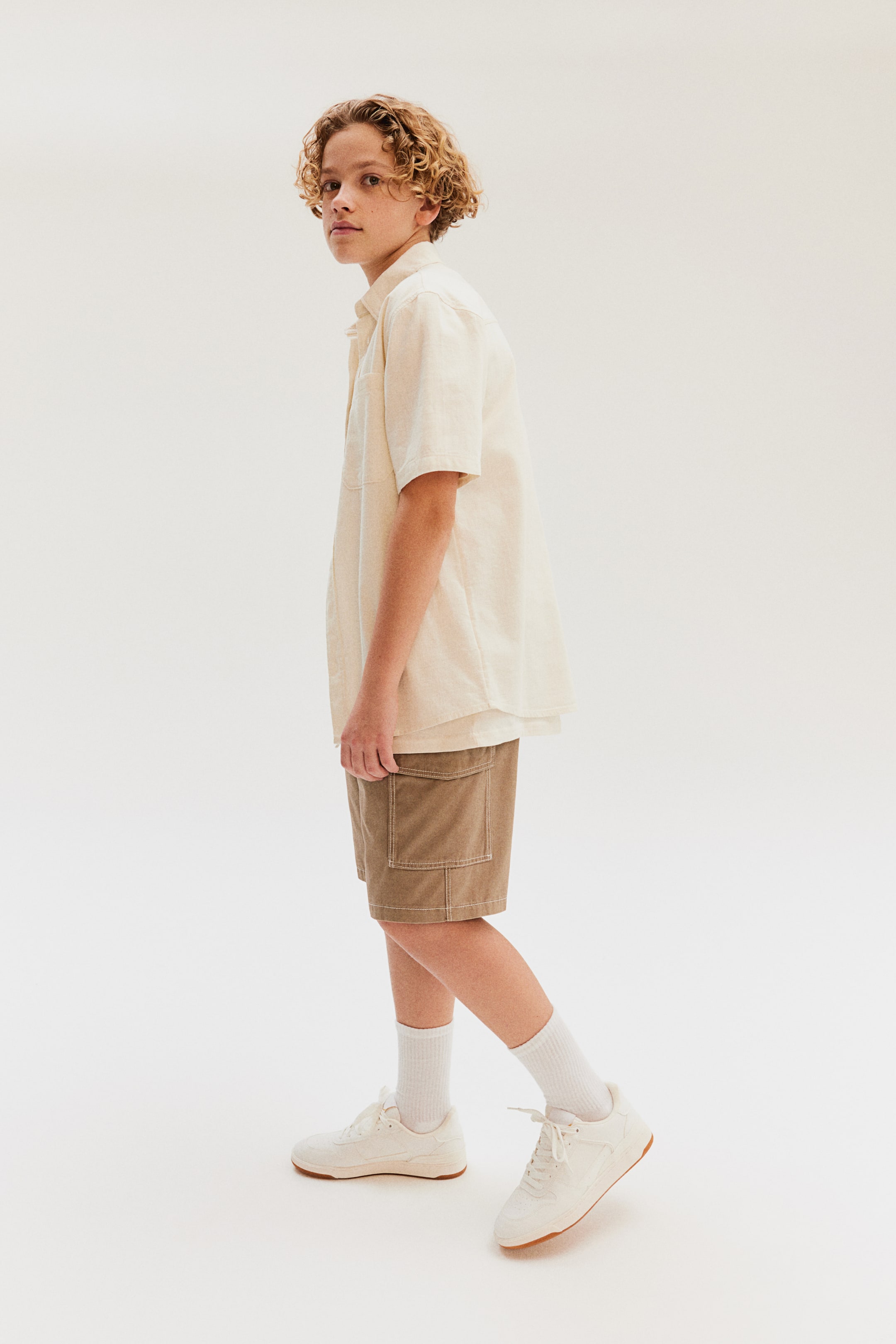 Twill cargo shorts - Dark beige - Kids | H&M GB 1