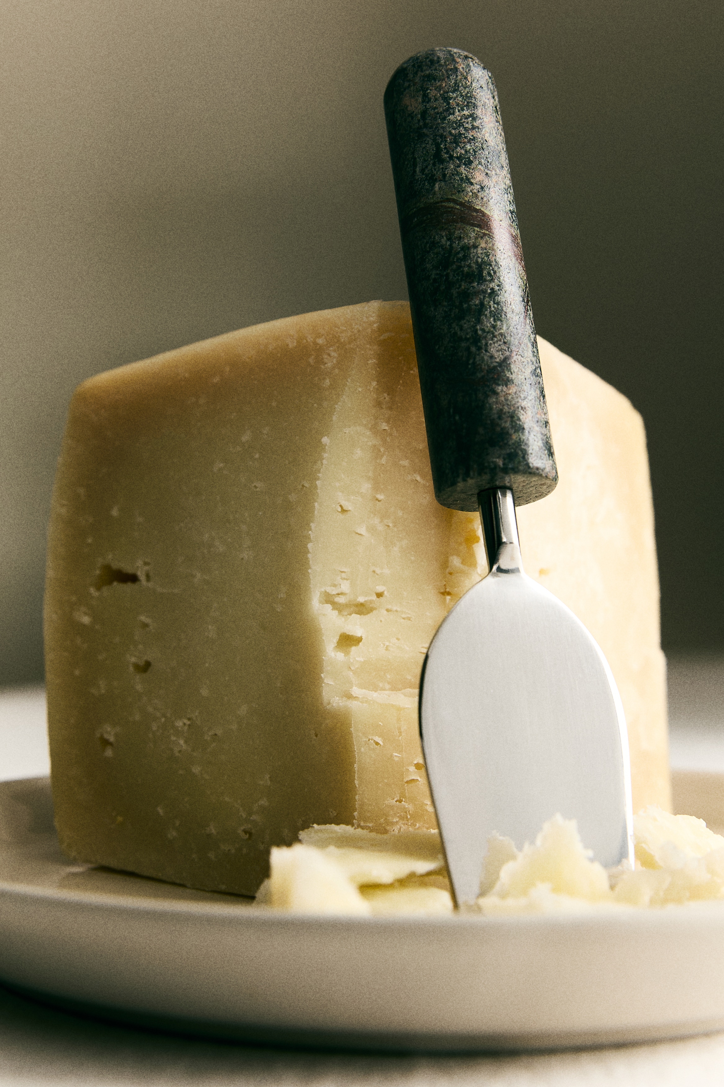 3-piece marble cheese knife set - Green/Beige