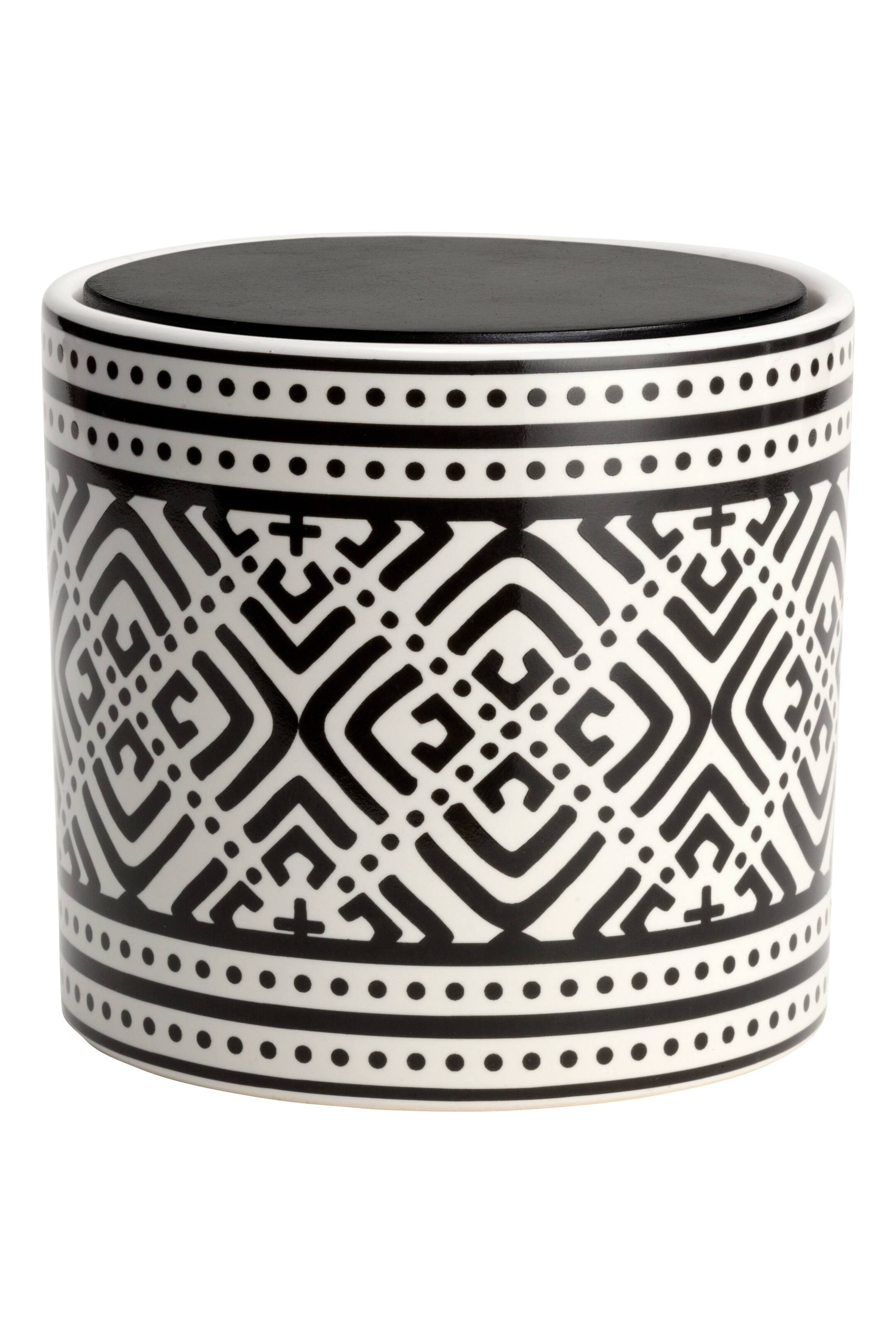Agrandir l'image: Boîte en grès - Blanc/noir/motif - Home All | H&M FR 1