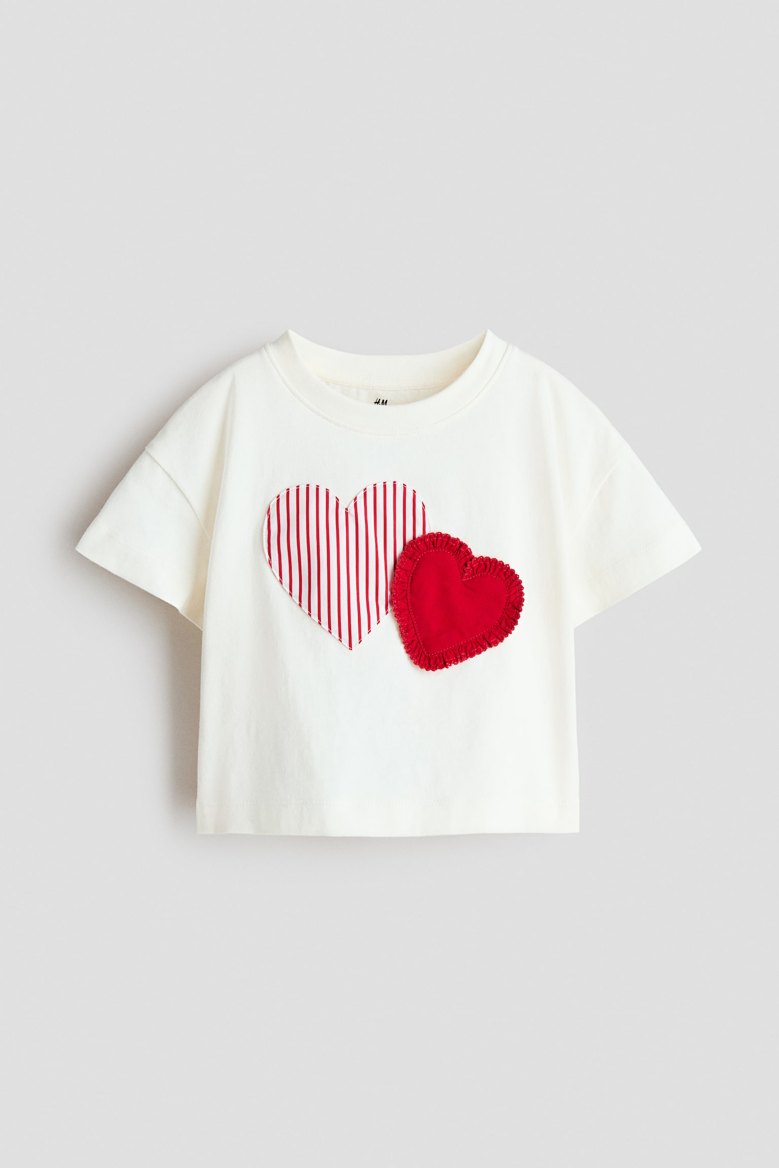 Motif-detail T-shirt - White/Hearts/White/Heart - 2
