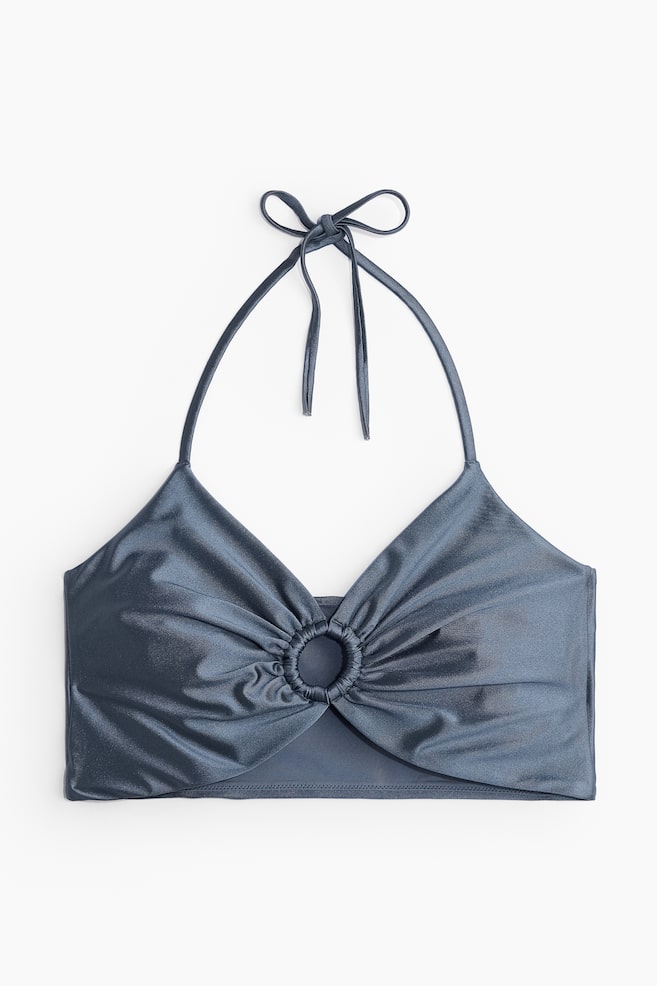 Top de bain dos nu - Bleu pigeon/brillant - 1