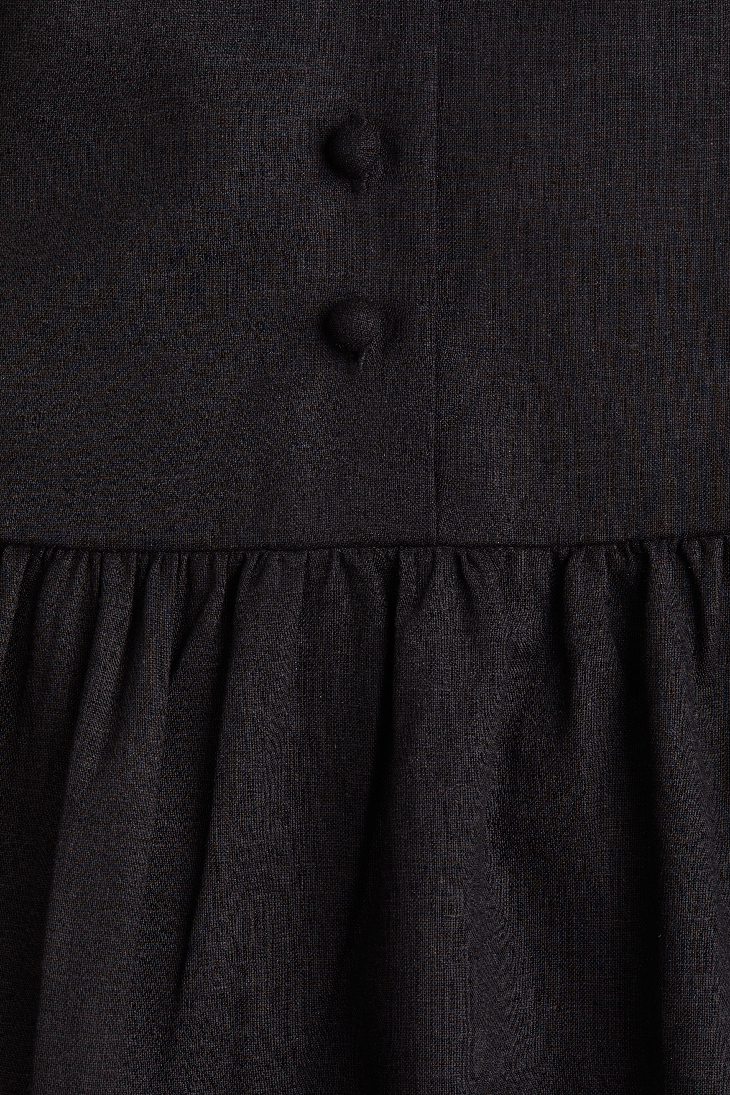 chinese dress ladies The Linen Oversized Puff-Sleeve Dress