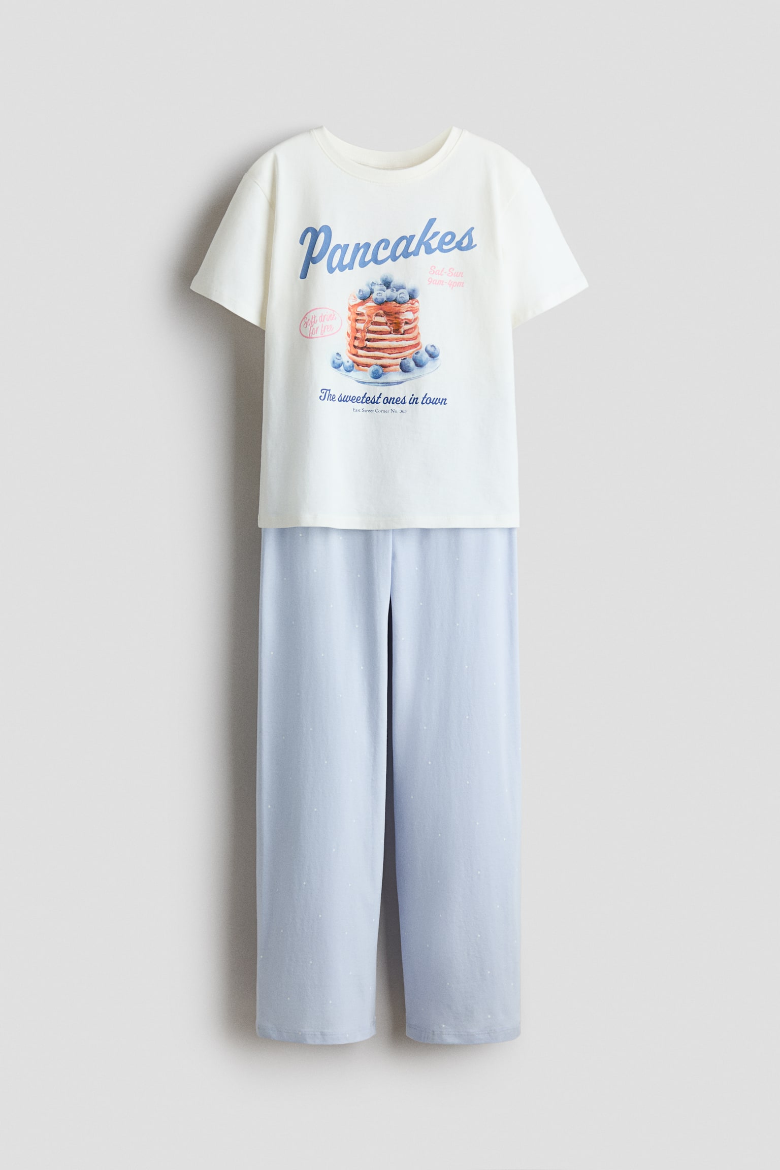 Cotton pyjamas - Light blue/Pancakes