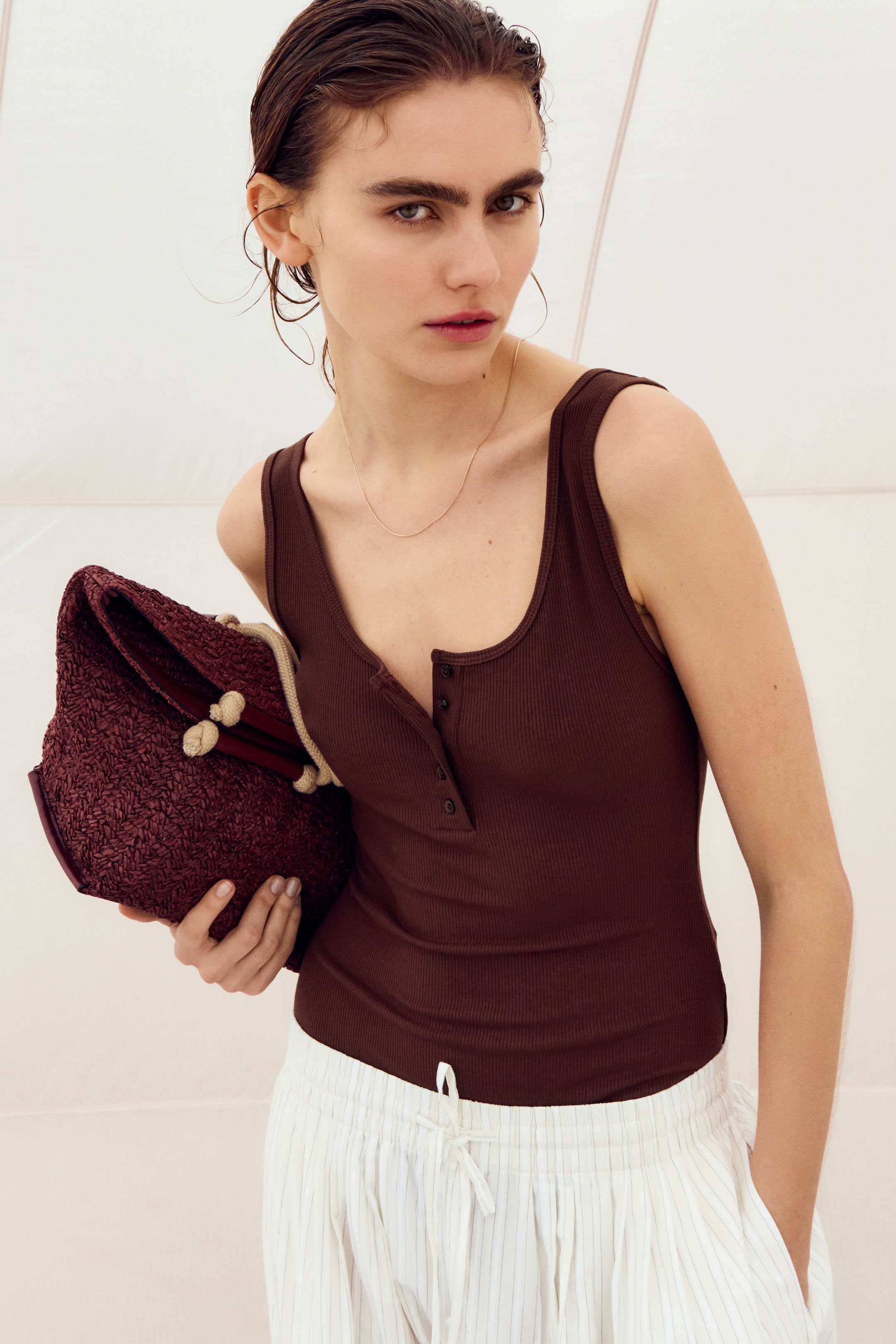 View larger image: Ribbed thong body - Dark brown - Ladies | H&M 1