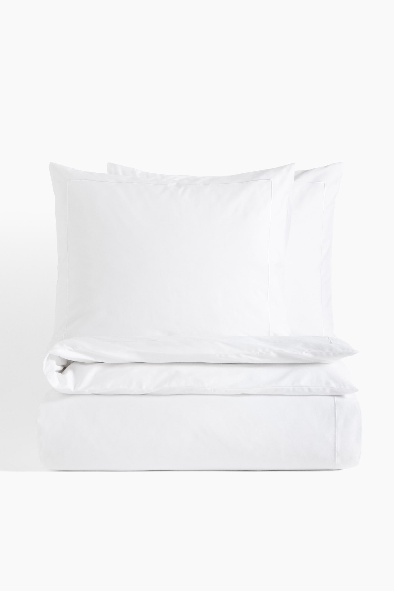 Set funda de duvet King/Queen/Matrimonial en satín - Blanco/Gris pardo claro/Rosa palo/Azul tenue claro - 1