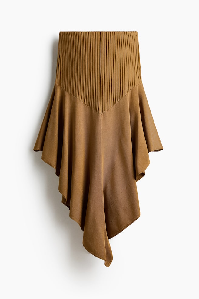 Falda asimétrica tejida - Beige oscuro - 1
