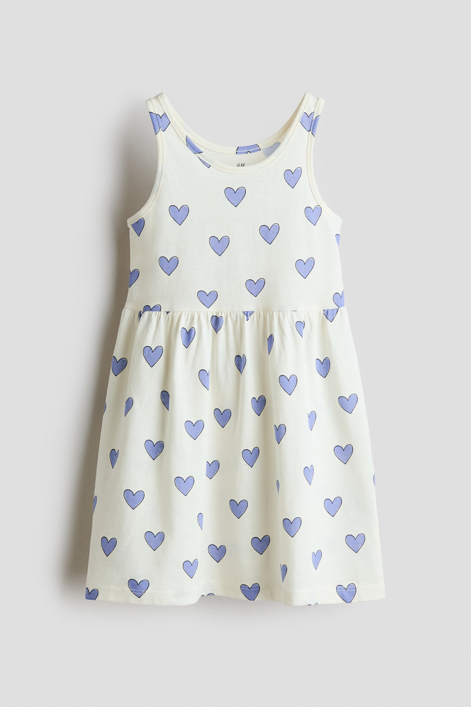 圖案棉質洋裝 - 白色/愛心/淺紫色/獨角獸/海軍藍/櫻桃