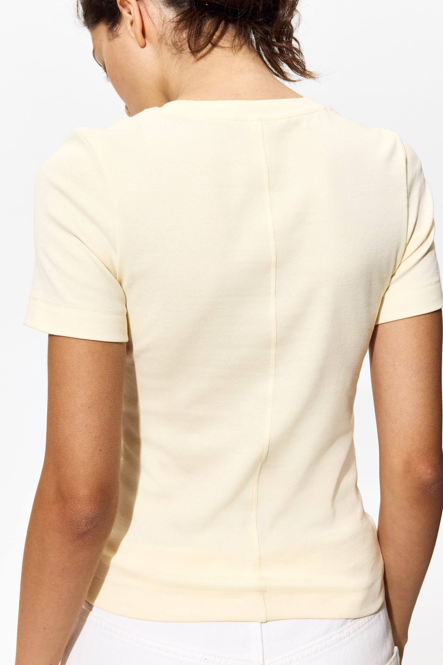 Áo thun cotton - Màu vàng lợt/Màu xám khói nhạt/Màu hồng khói đậm/Màu đen/Màu trắng - 3