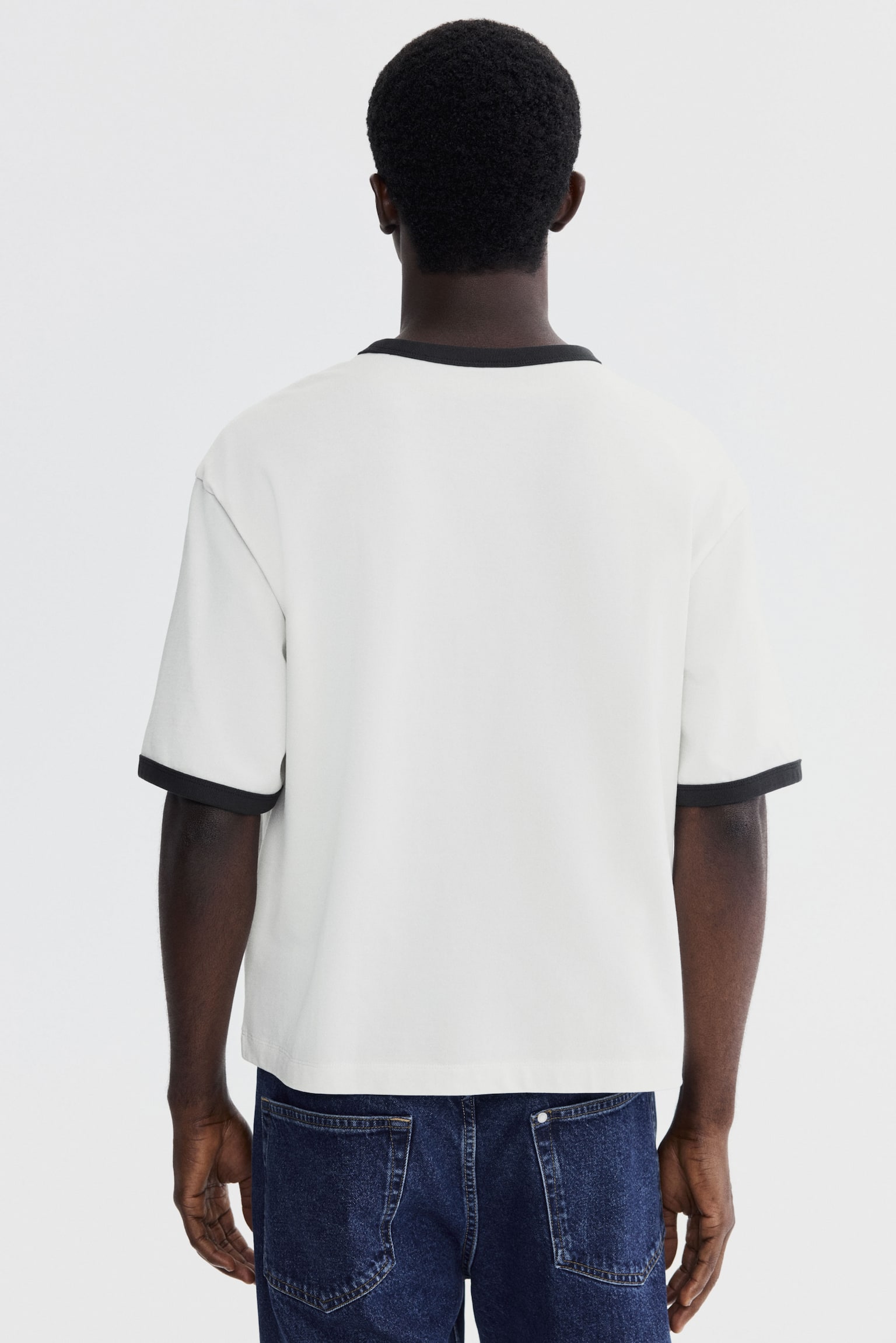 Loose Fit Boxy-style t-shirt - White/Light yellow - 5