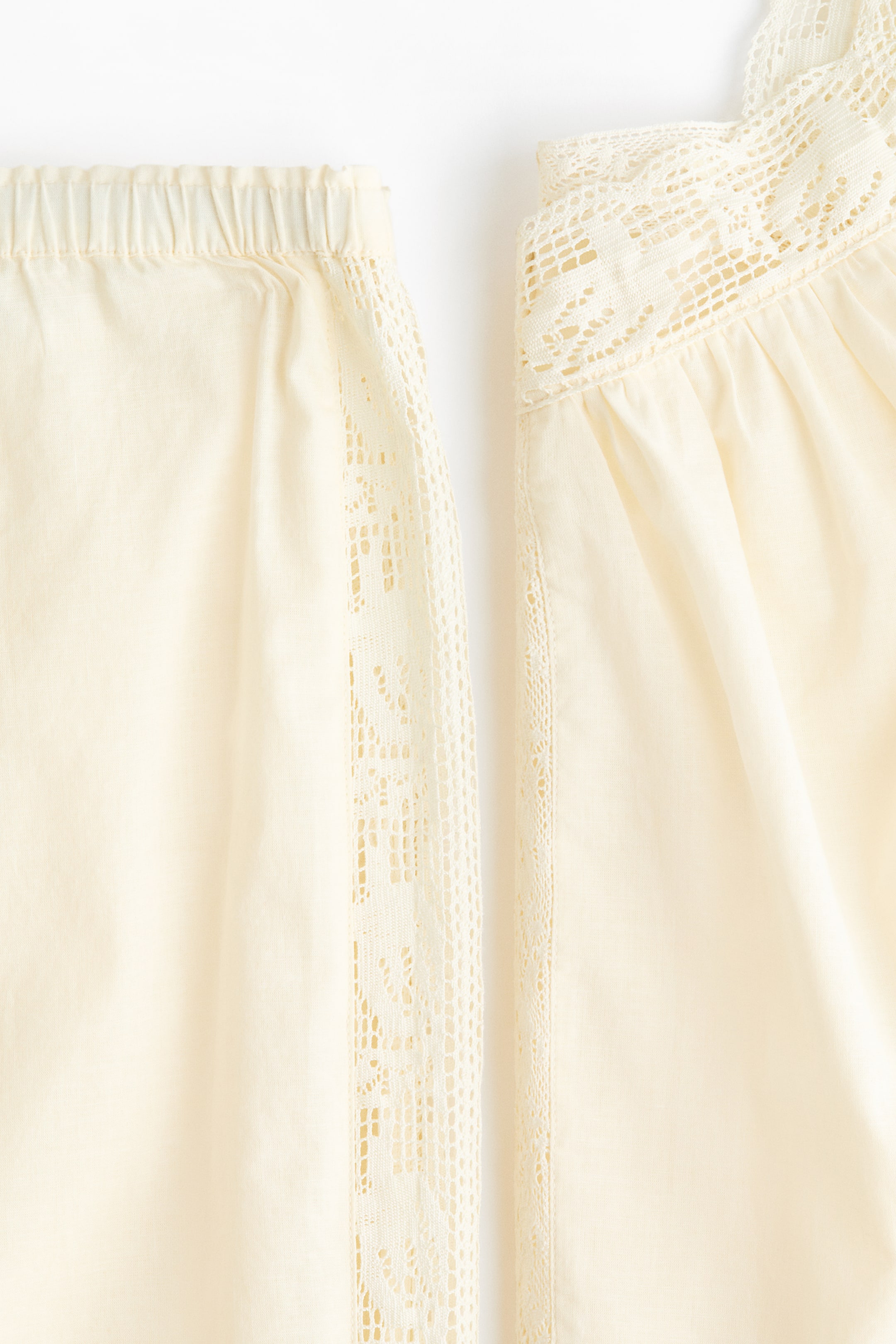 Lace-Trimmed Cotton Pajamas