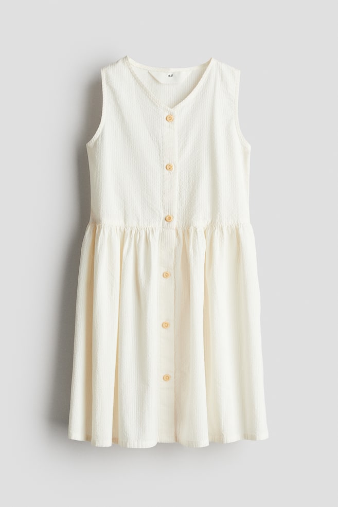 Cotton dress - White/Light blue - 1