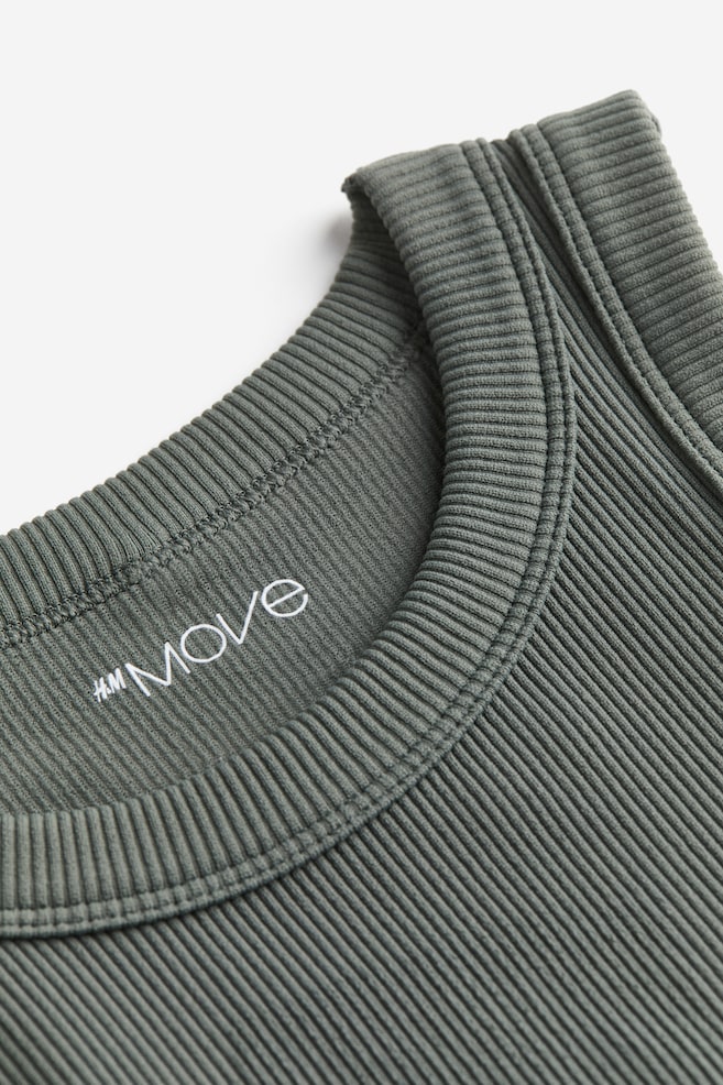 DryMove™ Seamless Sports vest top - Dark khaki green/Black/White/Light yellow - 2