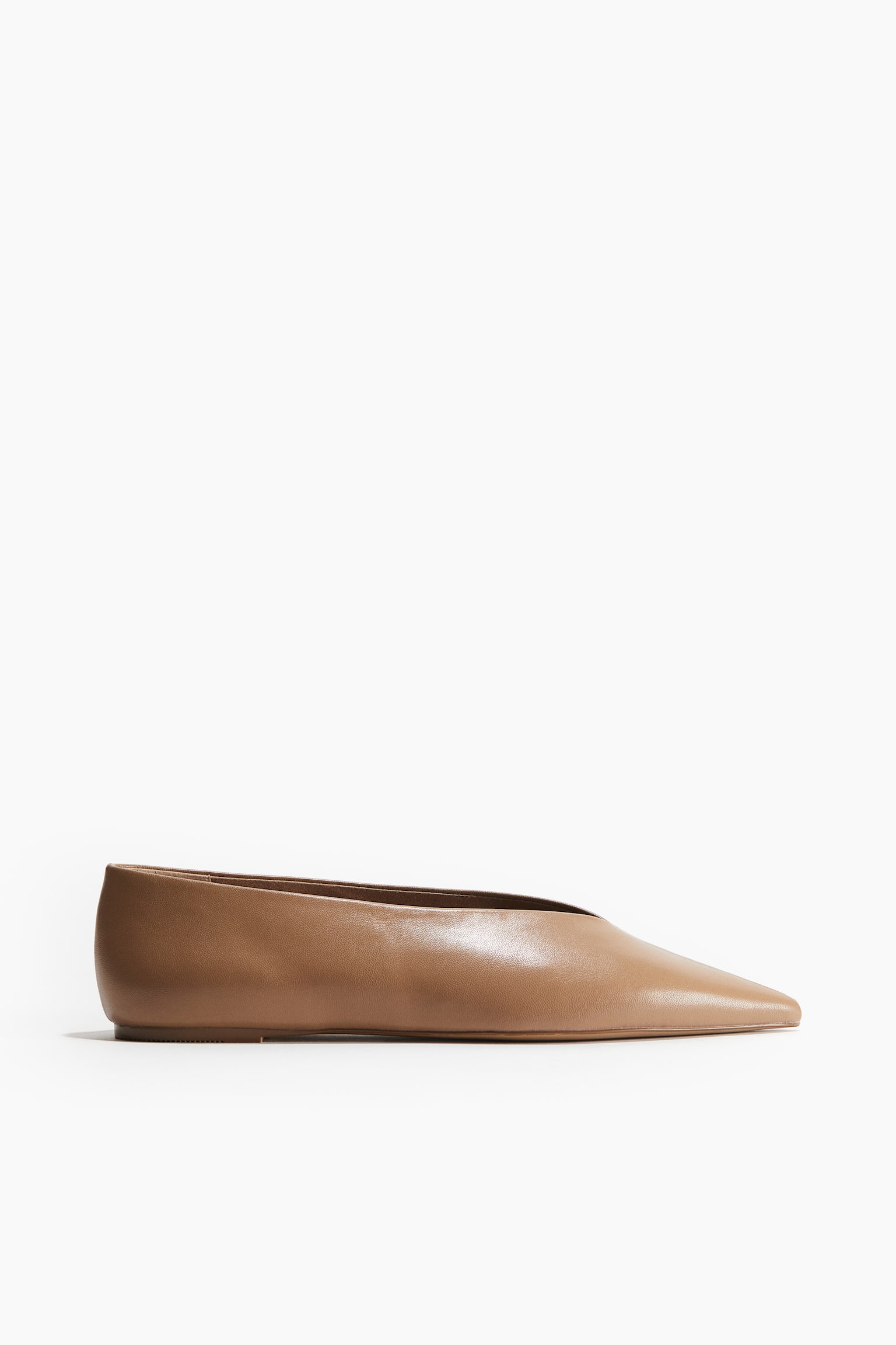 Pointed Ballet Flats - Beige - 3