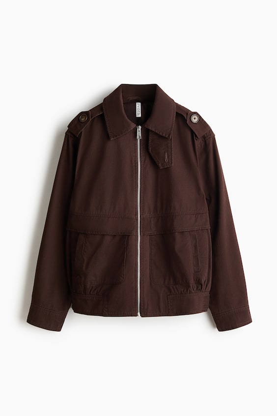 Женские куртки H&M Twill Jacket with Collar