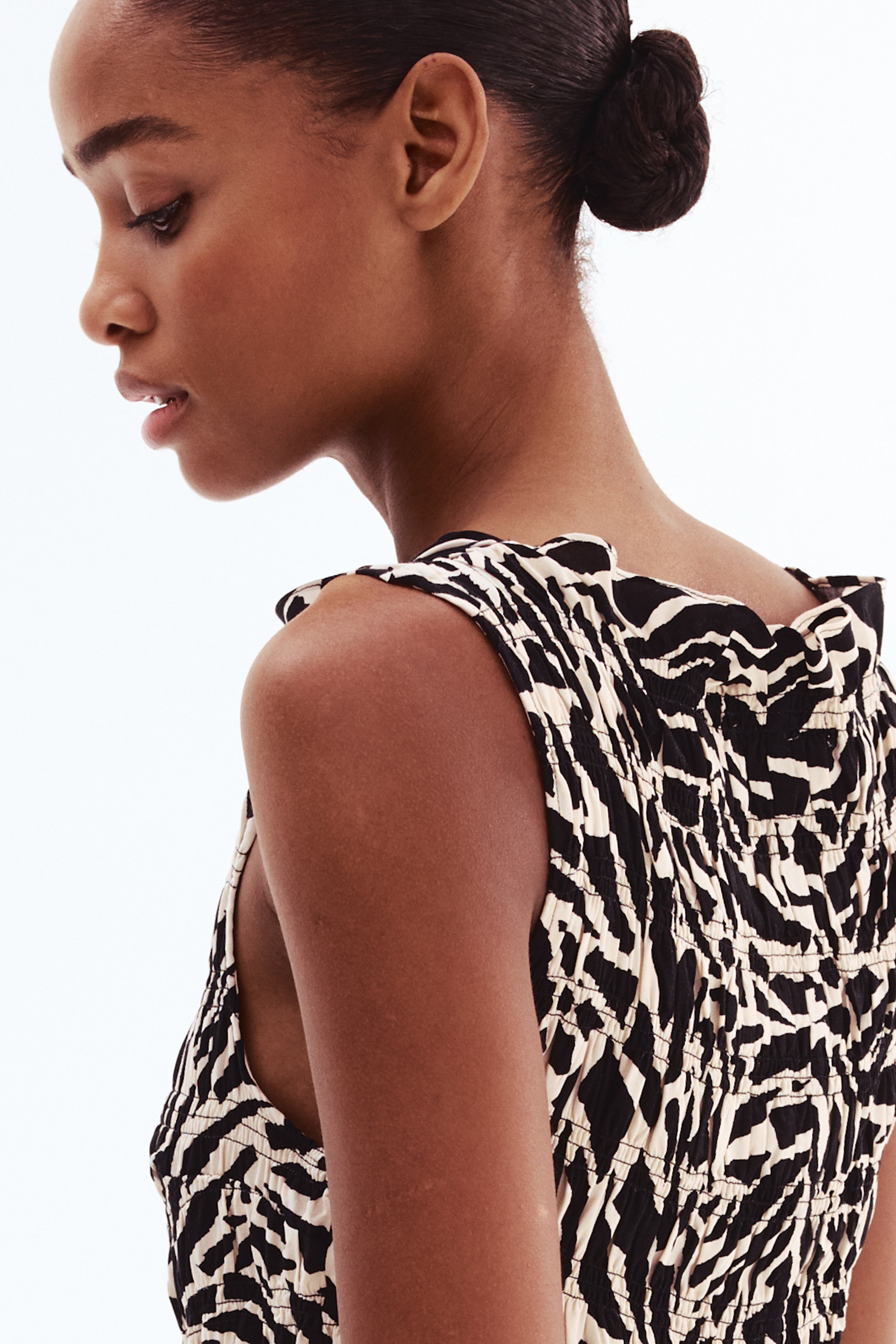 Smocked viscose top