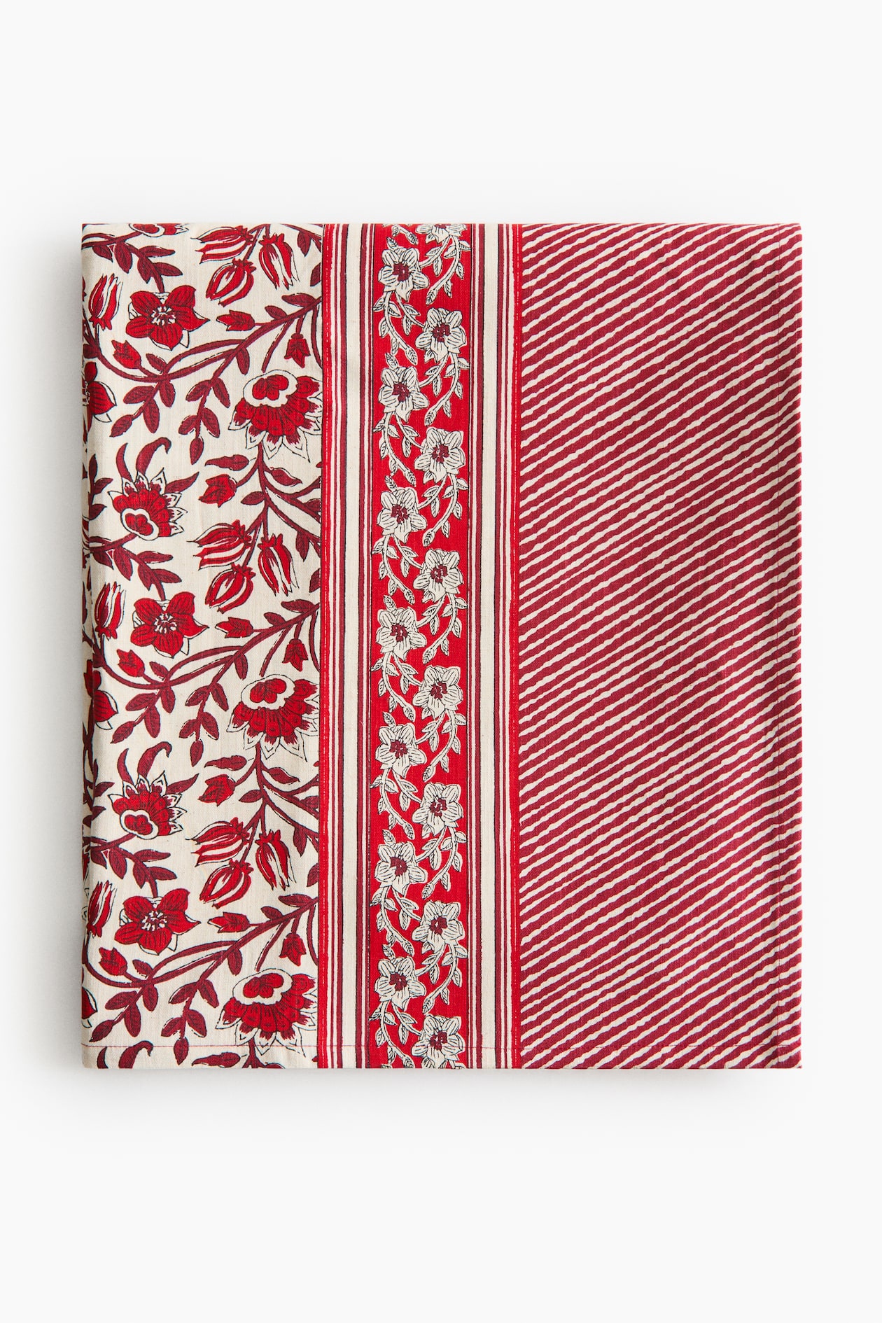 Nappe en coton à motif - Rouge/fleuri - Home All | H&M FR