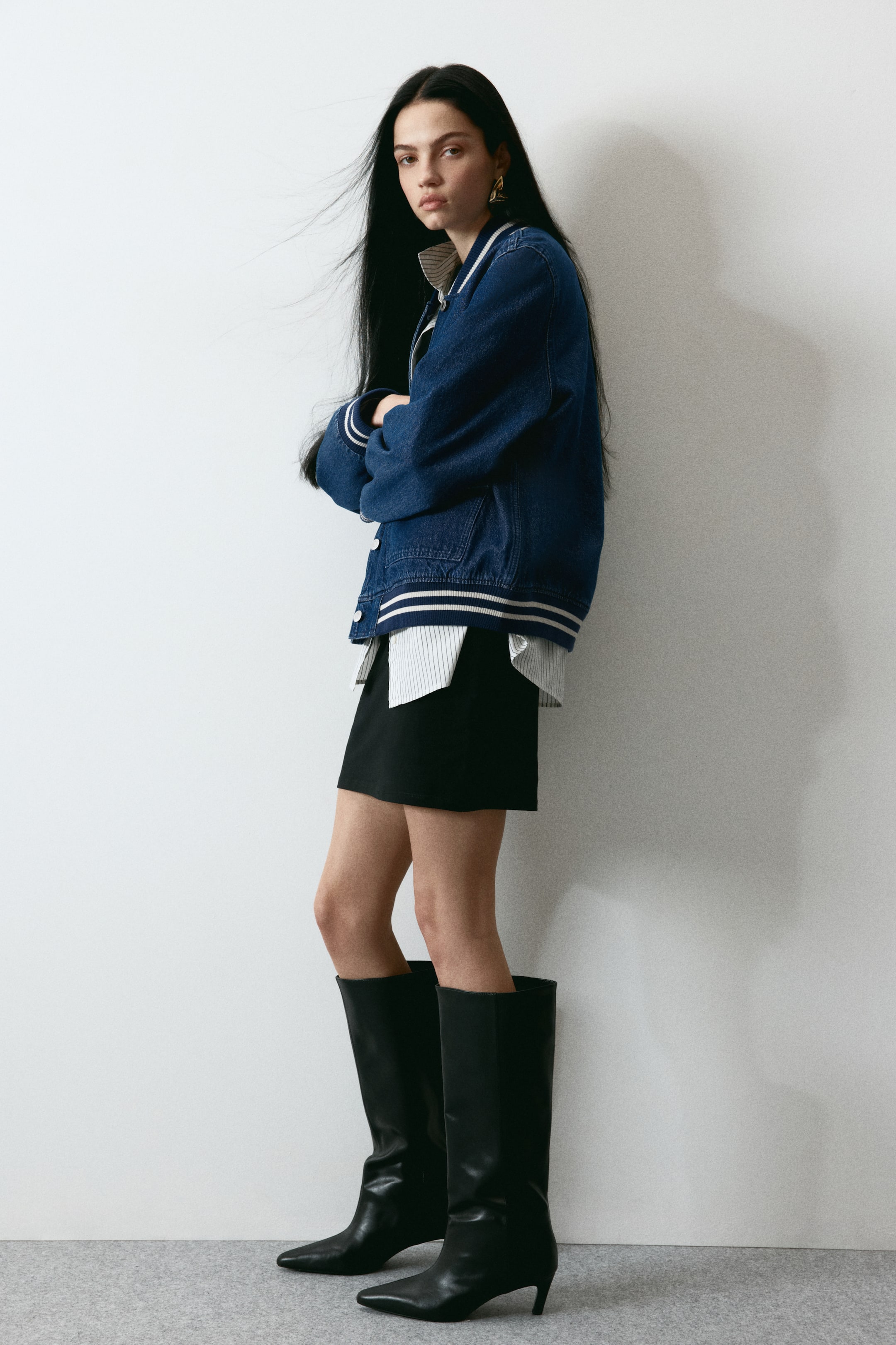 Veste de baseball en denim