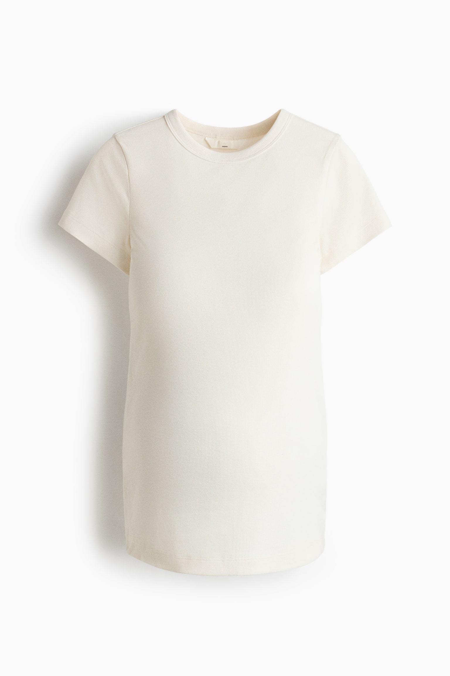 T-shirt MAMA en jersey côtelé - Crème/Noir/Beige ancien clair/Brun foncé - 1