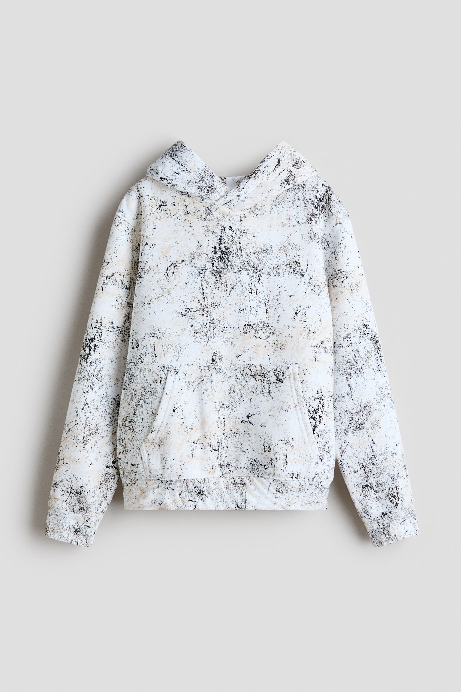 Printed brushed-inside hoodie - White/Black/Beige/Skate