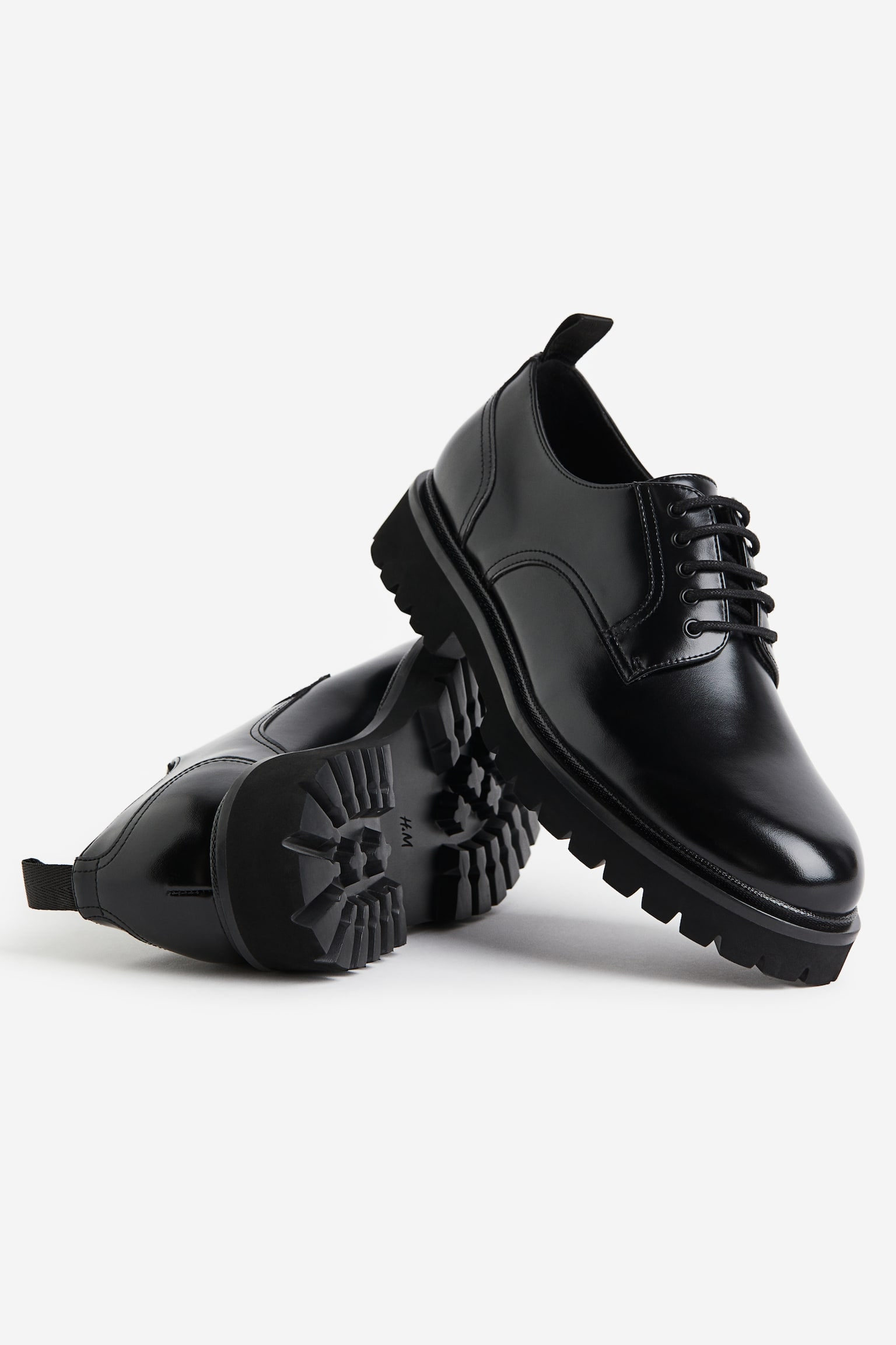 Chunky Derby Shoes - Black - 4